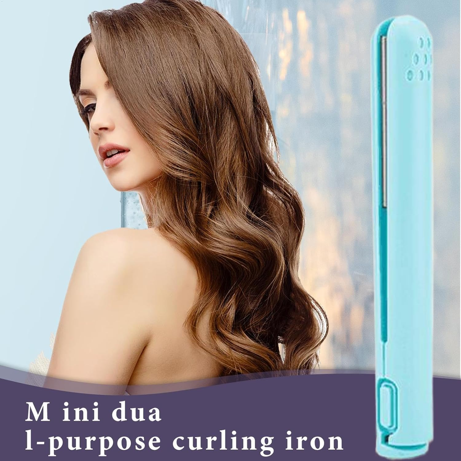 Travel Curling Iron Straightener | Small Hair Straightener Curling Wand,Hair Straightening Irons, Curling Flat Iron Hair Curling Tools, Hair Waver for Home Travel image number 5