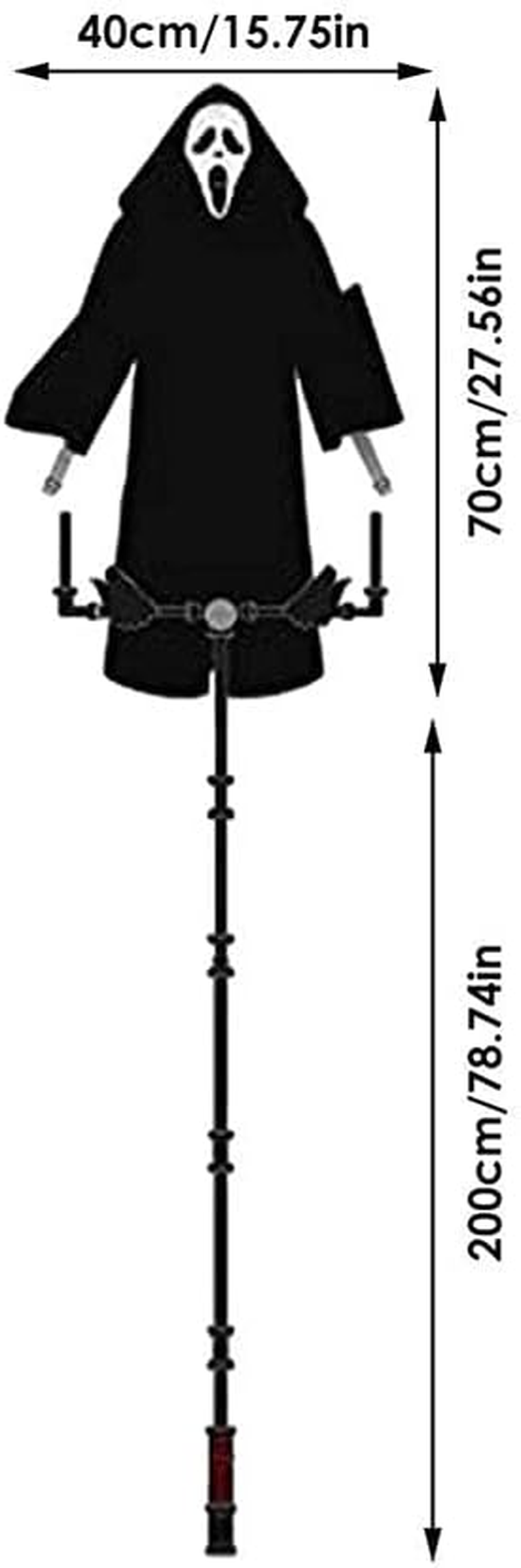 Halloween Scary Ghost, Scarecrow Screaming Death Ghost Flying Decoration for Outdoor, Garden, Porch,Yard, Cosplay Party Etc. image number 1