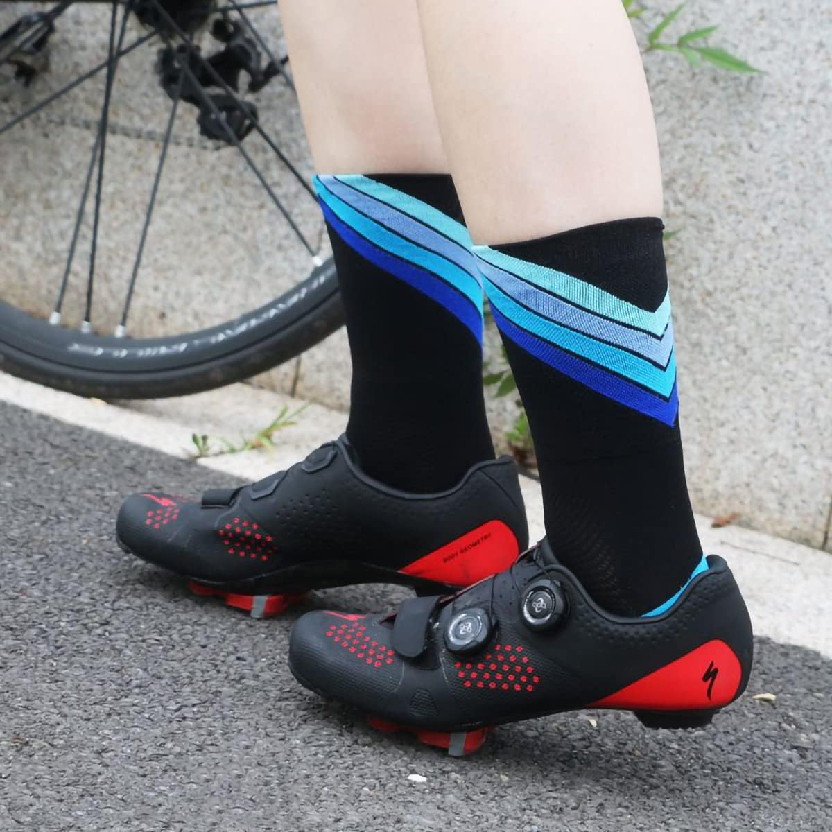 Guaziv Mens Womens Cycling Socks,4-6Pcs Running Socks Colourful Athletic Socks Ankle Sport Socks 6-11