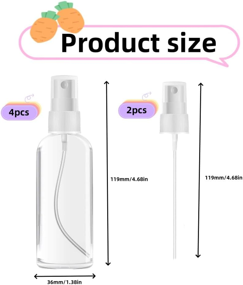 4 Packs of Portable Mini Spray Bottles, Refillable Sprayers, for Travel, Cleaning and Skin Care Sprayers image number 3