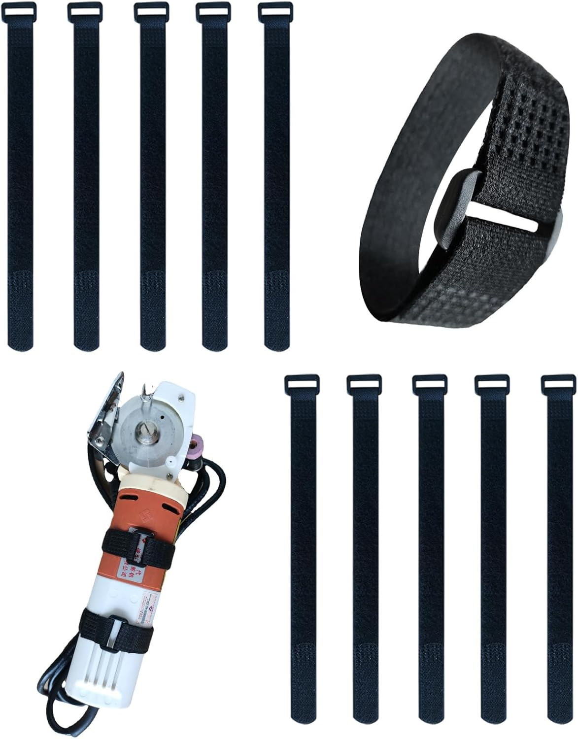 10PCS Fastening Hook and Loop Cable Straps,30Cm Hook and Loop Fastening Cable Strap, Nylon Extend Securing Strap - Adjustable Cinch Strap with Buckle, for Cords Organized and Tidy image number 2