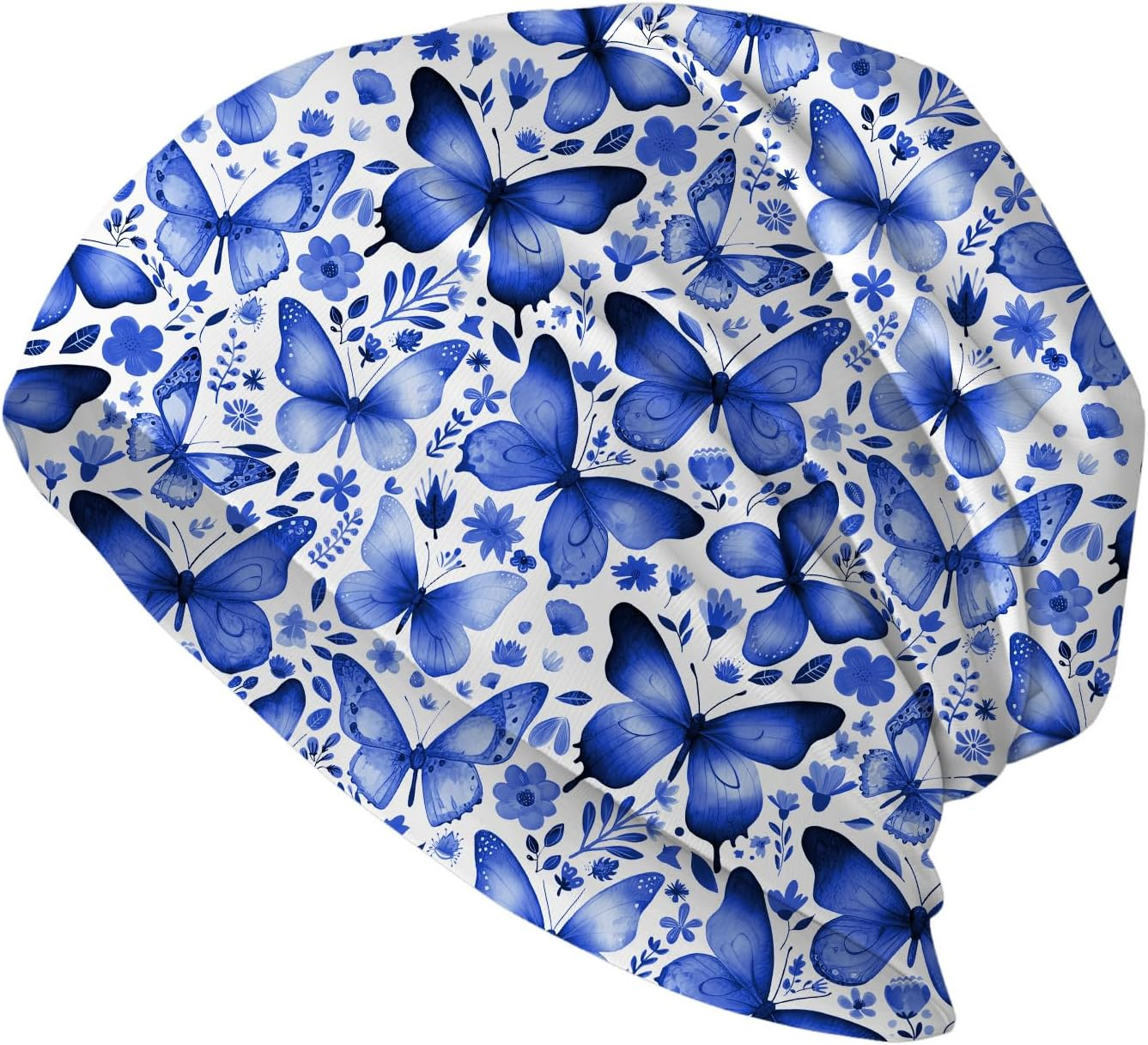 Floral Dog Womens Slouchy Beanie Cotton Chemo Caps Cancer Headwear Hats Turban Baggy Skull Sleep Scarf