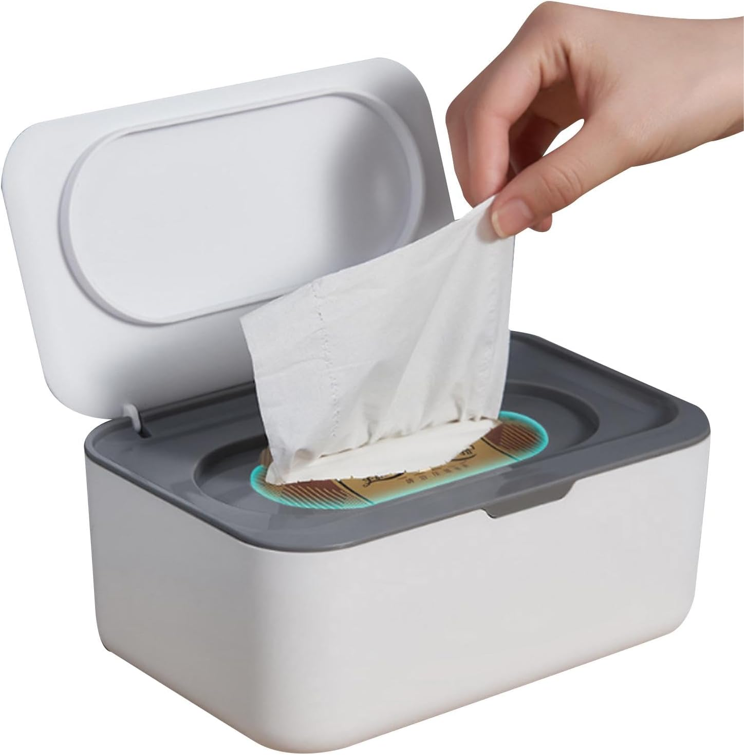 Wipes Dispenser,Refillable Wipe Container,Keeps WIP-ES Fresh,One-Handed Operation. Non-Slip, Easy Open/Close Wipes Pouch Case(Grey) image number 5