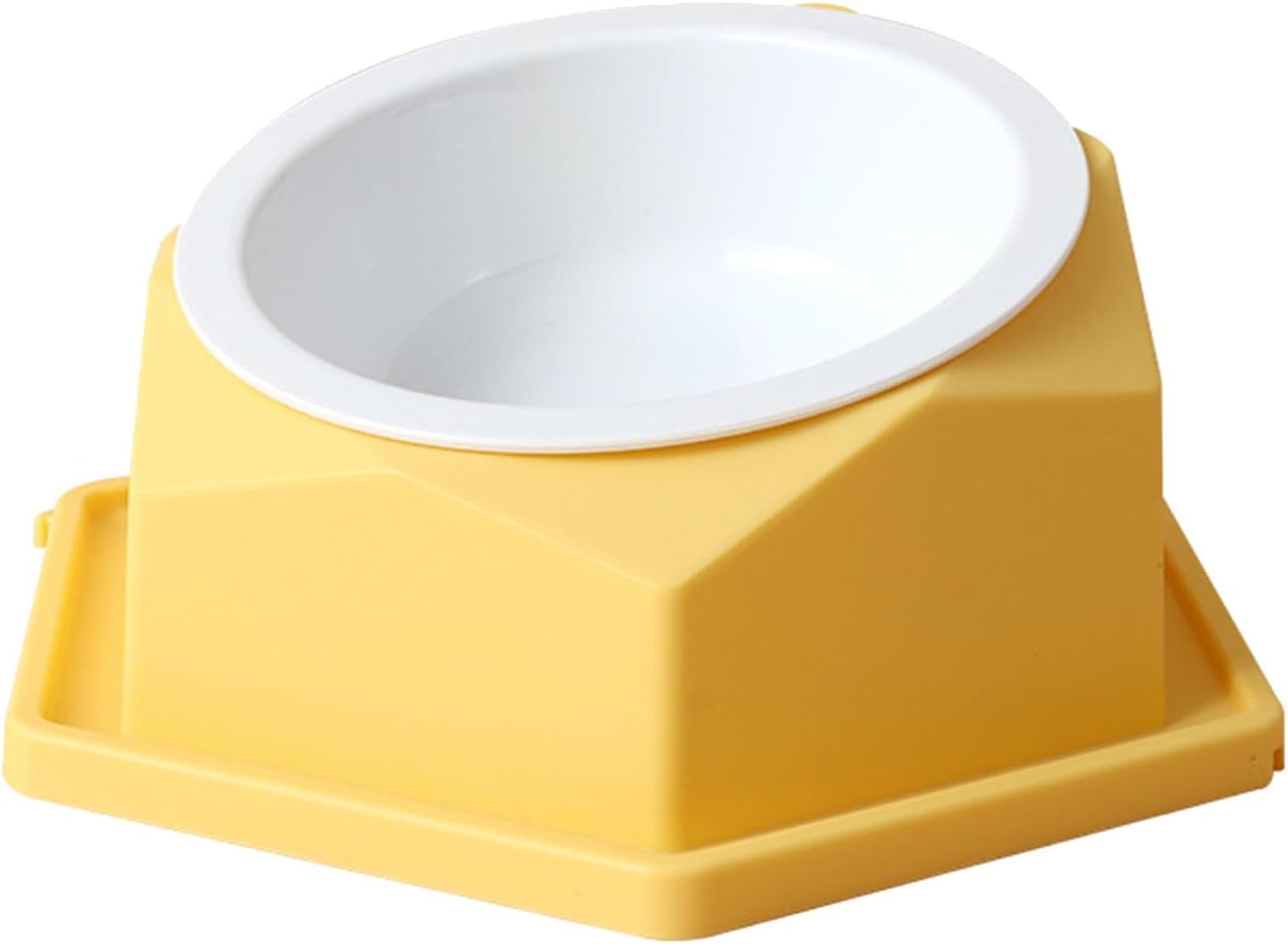 Basics Pet Food Bowl, Raised Cats Bowl Plastic Tilted Elevated Spill Proof Hexagonal Pet Food Bowl, Pet Feeder Bowls for Puppy Medium Dogs Cats /286 (Color : Gray)