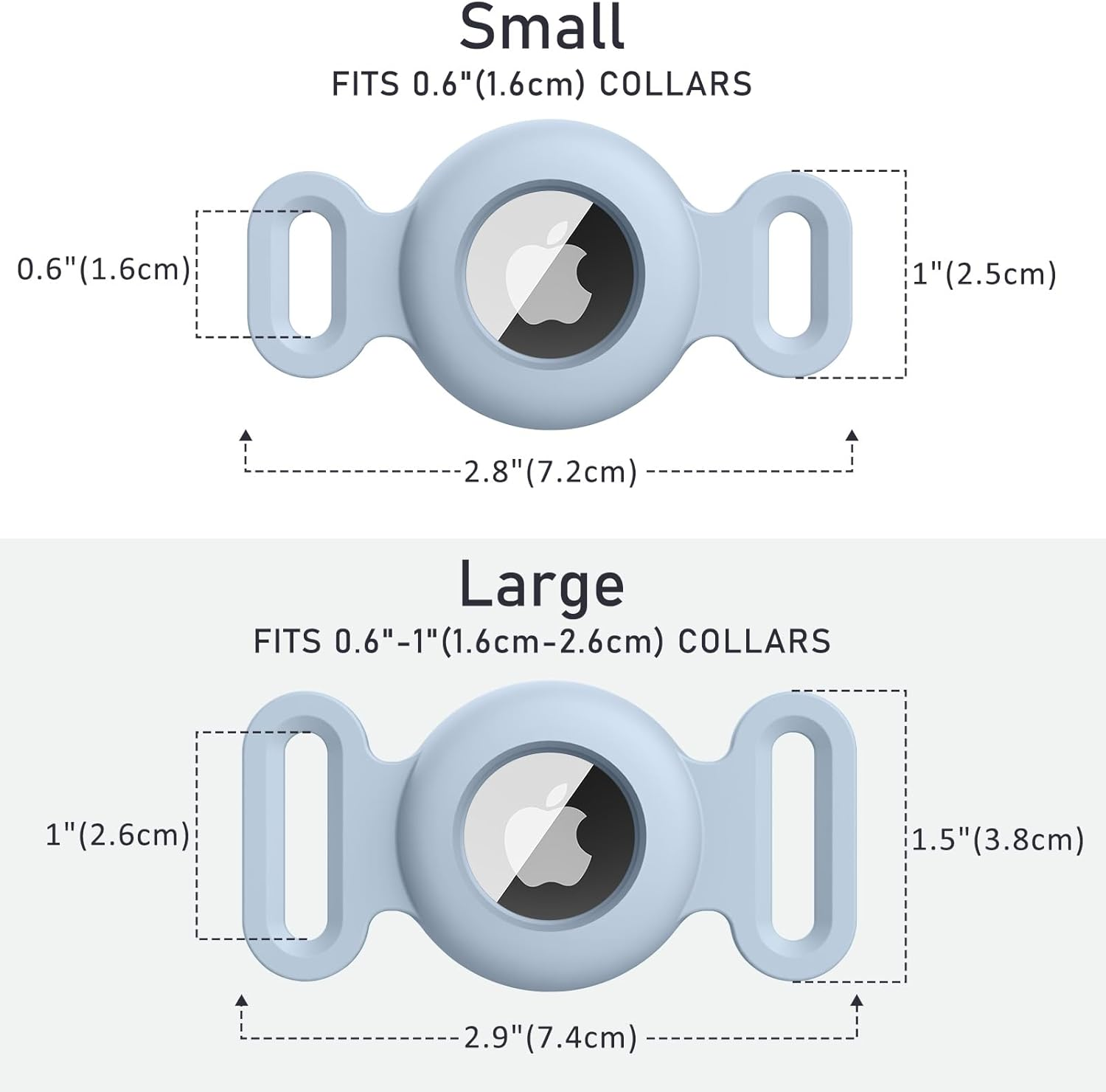 2-Pack Case for Apple Airtag Holder Dog Cat Collar, Silicone Protective Cat Dog Collar Airtag Holder, Pet GPS Tracker Collar Holder image number 4