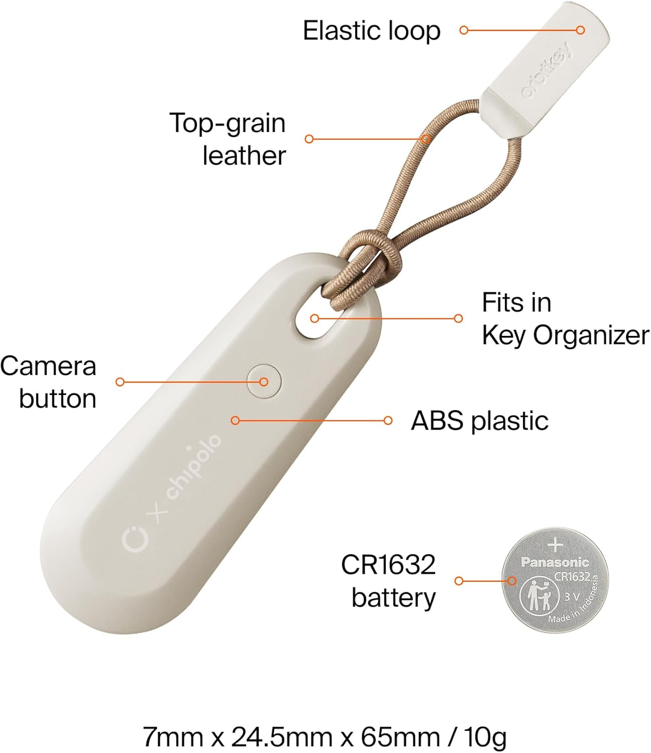 Orbitkey X Chipolo Tracker V2 - Stone image number 6