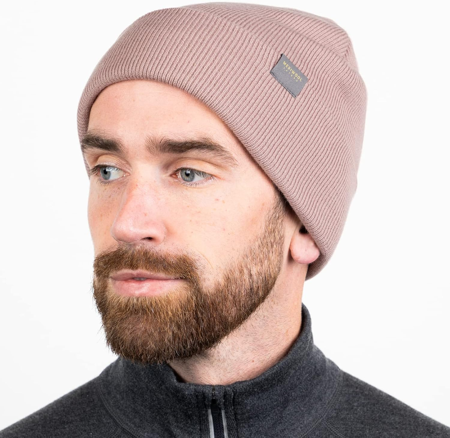 MERIWOOL Beanie for Men and Women - Merino Wool Blend Ribbed Knit Winter Hat image number 4