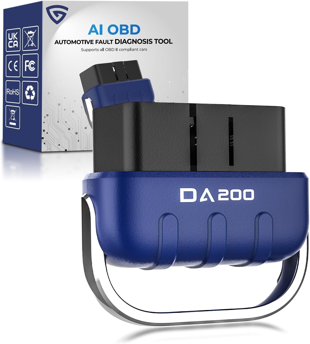OBD-II Scanner Bluetooth, Unique AI Solutions,Carbon Deposition,Code Reader for Check Engine Light, Battery Test & Performance Monitoring Live Data, Wireless Auto Scan, Works with Ios & Android,Da200 image number 4