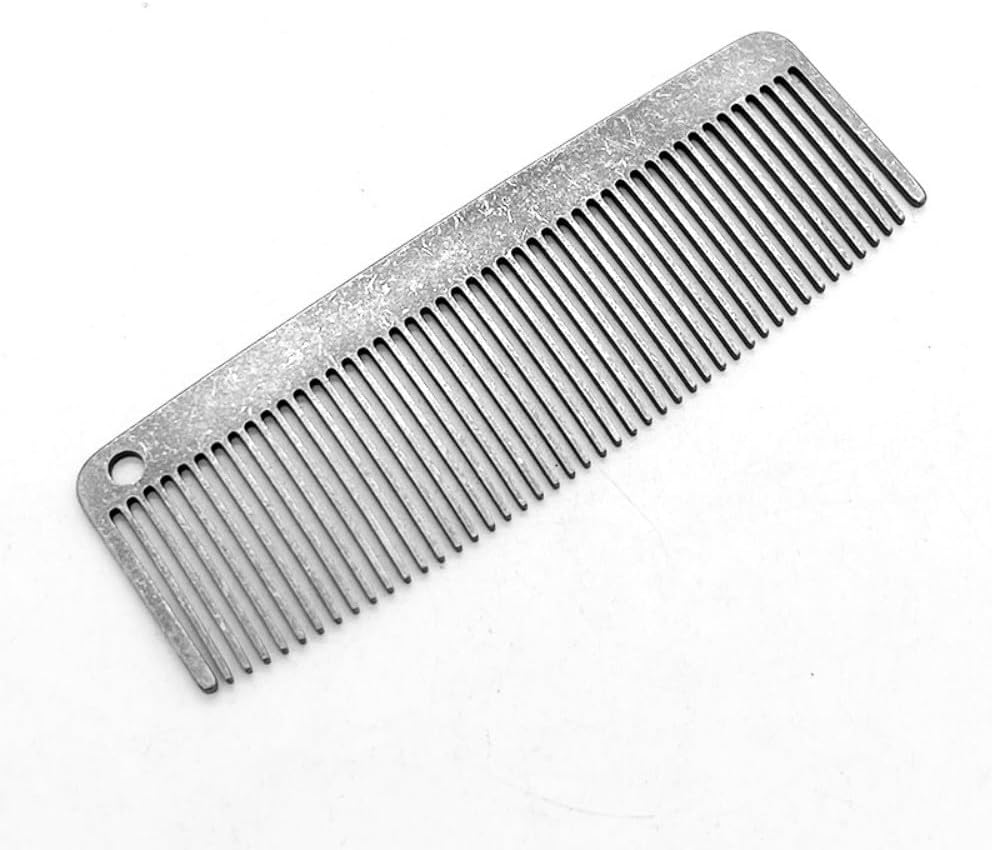 Aibote EDC Pure Titanium Anti-Static Hair & Beard Comb,Pocket & Travel Gift Comb Collection for Men Women(Stonewash) image number 1