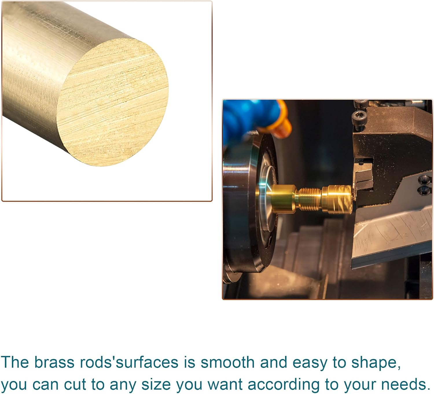 Uxcell Brass Rod,Brass Solid round Rod 4Mm Diameter 352Mm Length Lathe Bar Stock for RC Model Airplane Helicopter DIY Craft Pack of 6Pcs image number 1