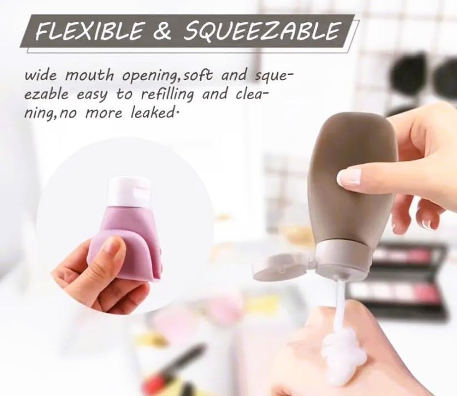 TSA Approved Travel Bottles Set for Toiletries Travel Size Containers Kit 12 Pack Portable Leak Proof Refillable Squeeze Cosmetic Travel Essential (Winter) image number 3