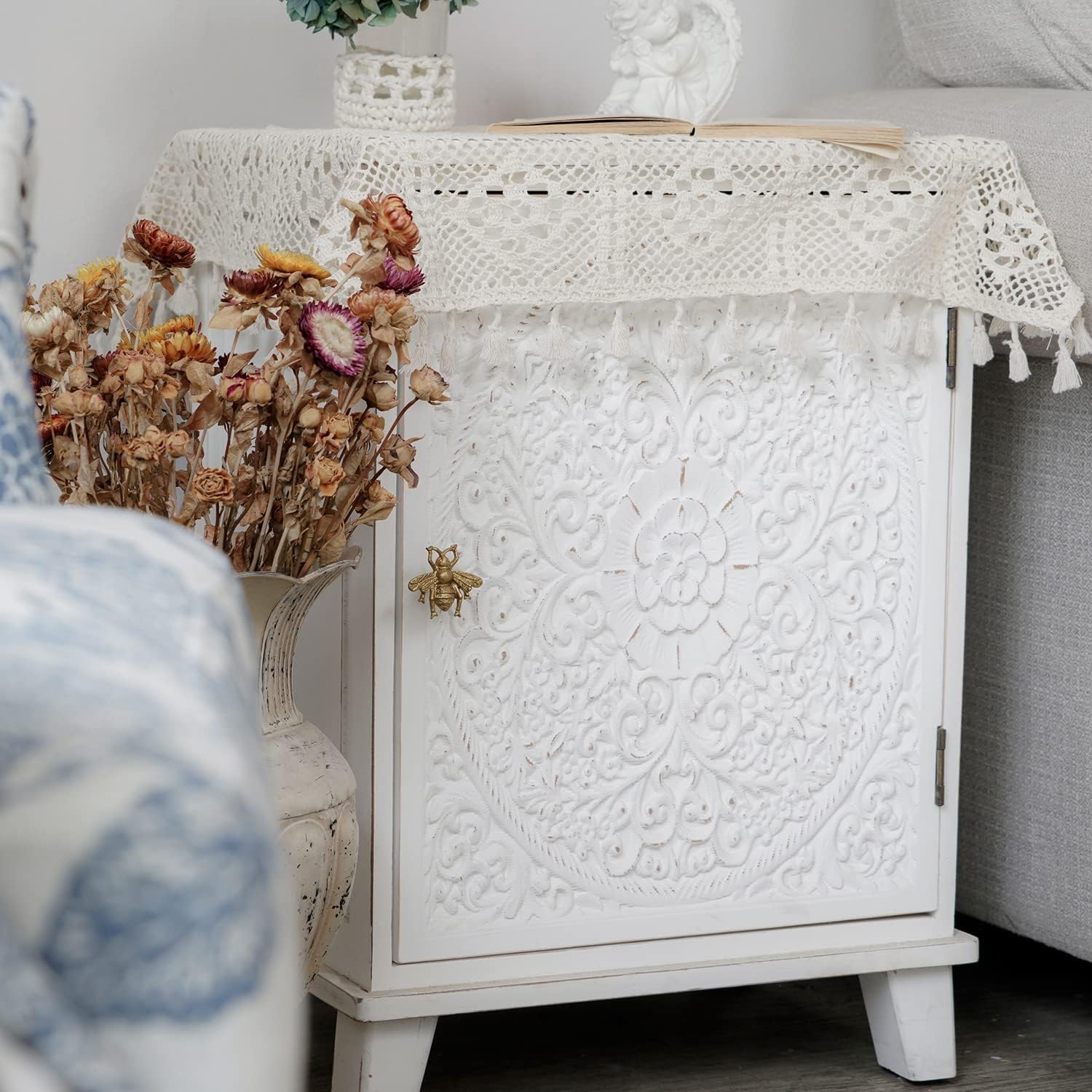 SOFFEE DESIGN Set of 6 Vintage Gold Zinc Cabinet Knobs, Decorative Metal Bee Shape Knobs Pull Handle for Door Cabinet Drawer, Antique Dresser Knobs Home Furniture Handle - Gold image number 4