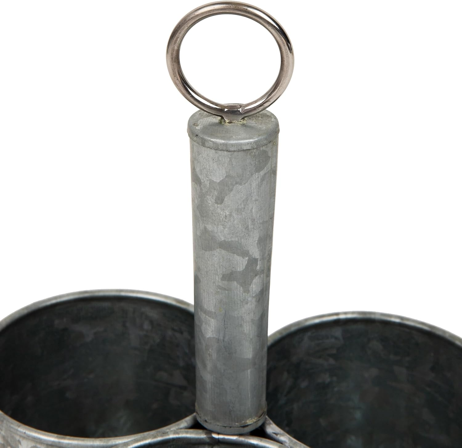 Mind Reader Utensil Holder, Silverware Organizer, Caddy, Cutlery Holder, Galvanized Metal, 7" L X 7" W X 10.25" H, Silver image number 4