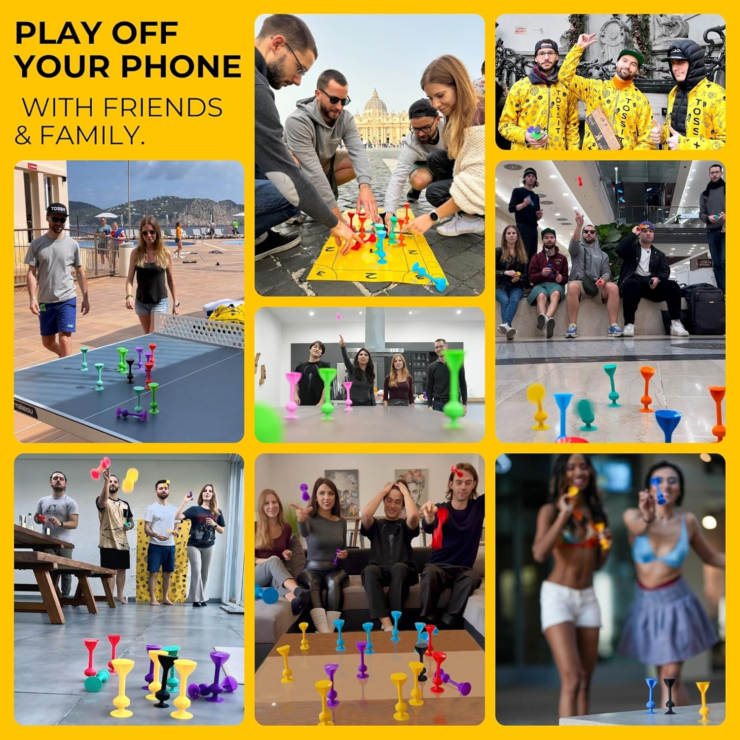 TOSSIT Game Set - Indoor, Outdoor Suction Cup Throwing Party Game - Family Friendly - Portable Fun That Sucks! image number 6