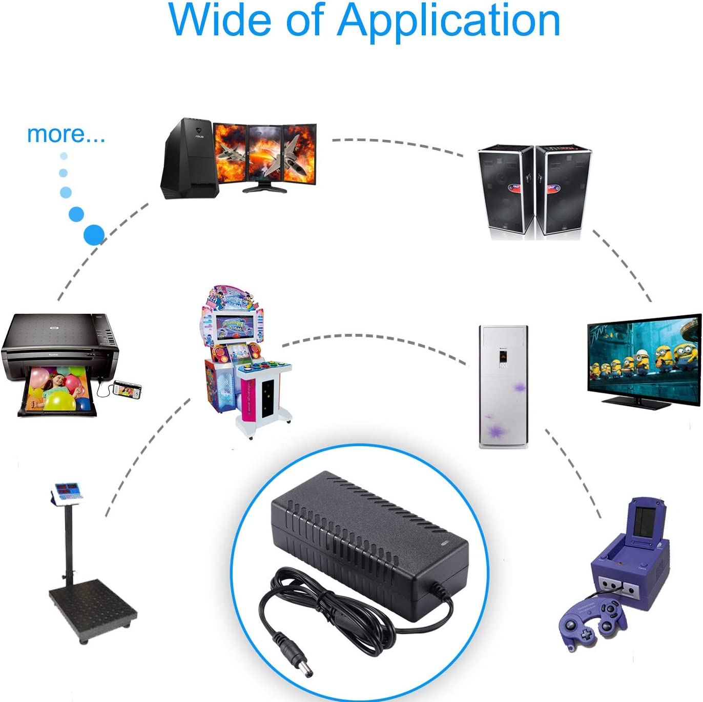 5V 8A Power Supply Adapter - Cfsadapter AC 100-240V DC 5 Volt 8Amp 40W Power Converter Charger 5.5Mm X 2.5Mm Plug 5V/8A LED Driver for LED Strip Lighting