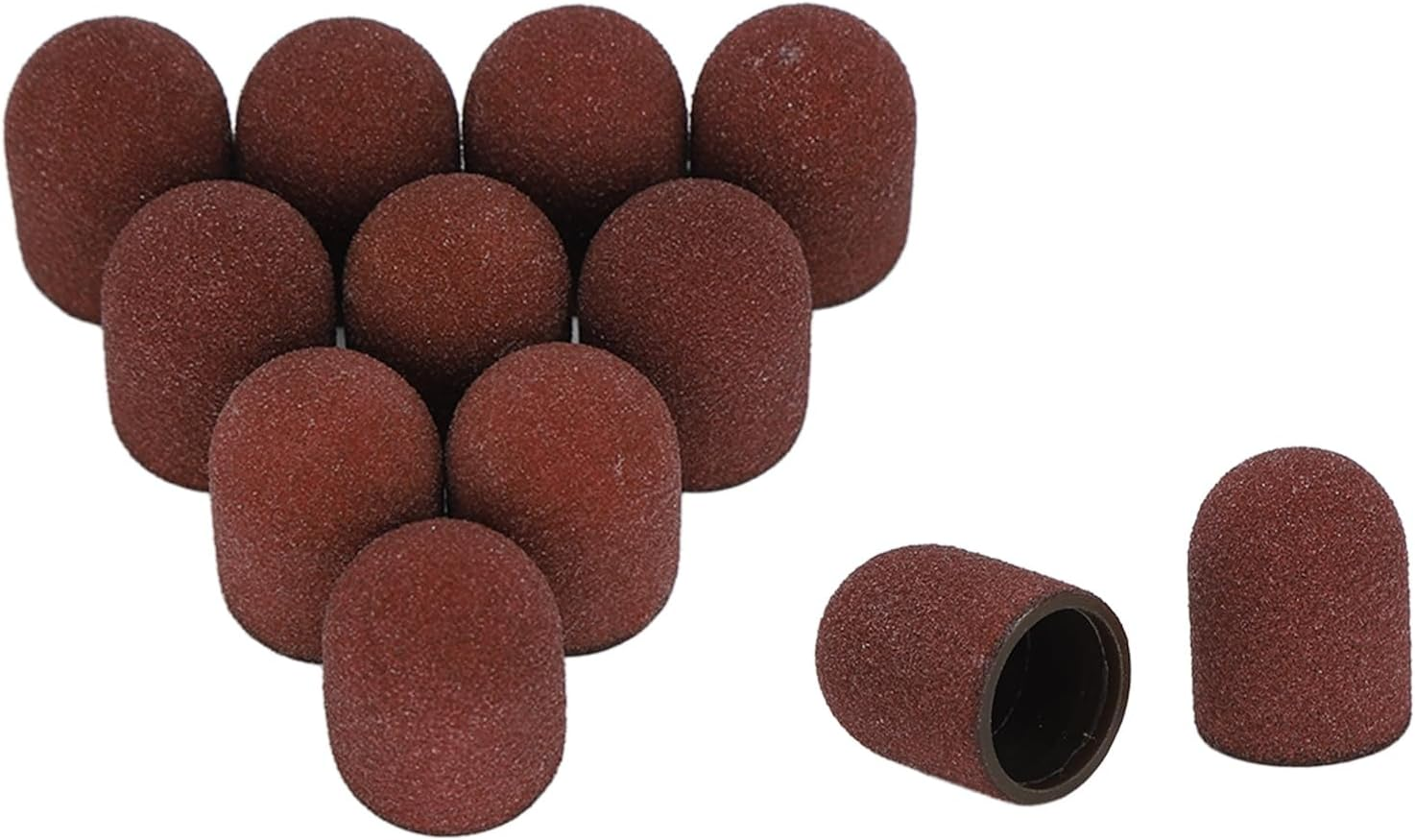 Jiawu 120 Grit Nail Art Sanding Caps Manicure Polishing Grinding Bands Set with Shaft for Nail Sanding Bands image number 6