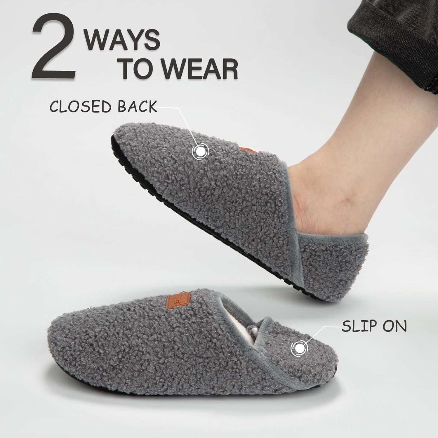 ATHMILE Slippers for Women Men House Slippers Slip on Barefoot Shoes Slipper Socks Slippers for Indoor Bedroom Yoga Outdoor Dark Grey image number 4