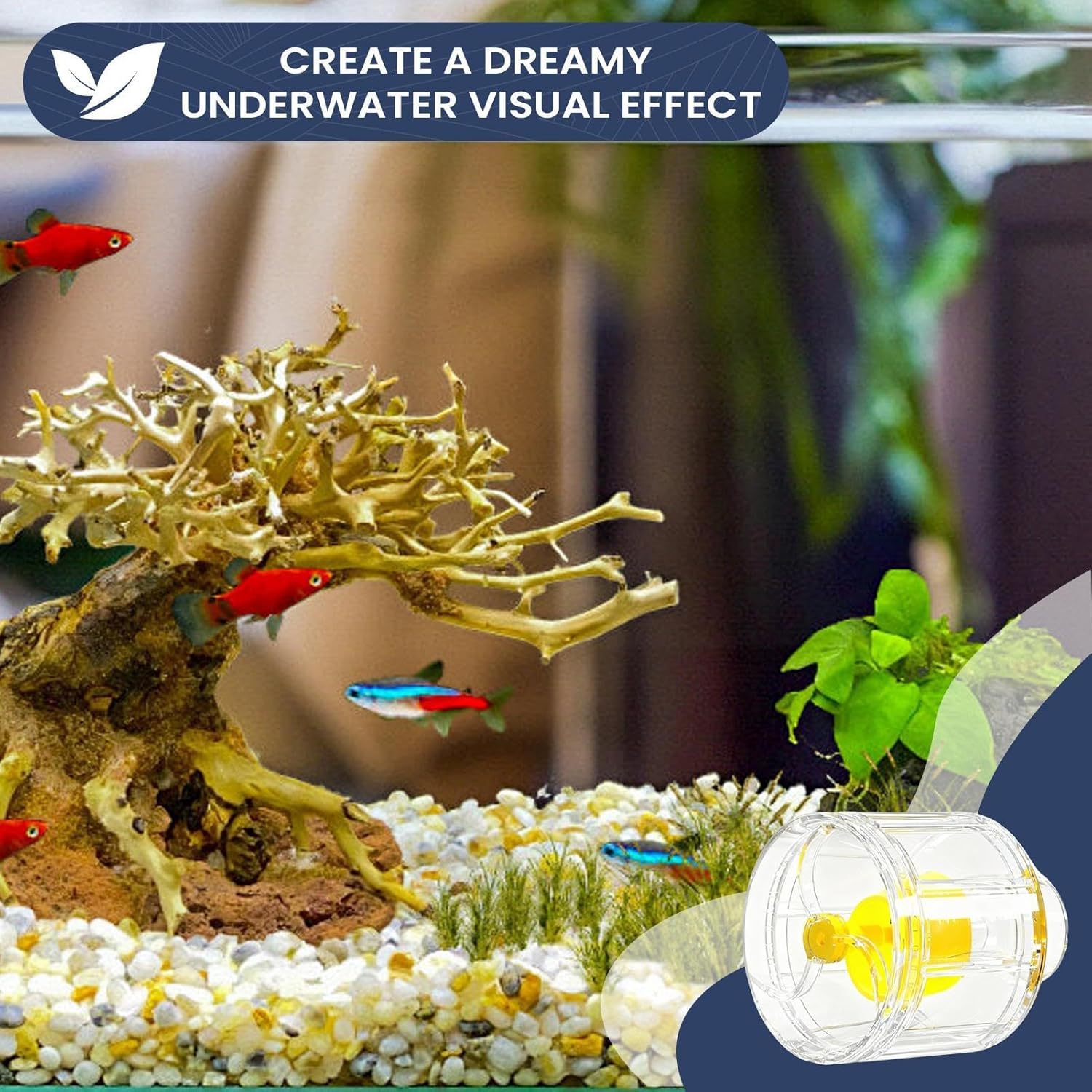 Aquarium Circulation Pump,Glowing Aeration System - Aquarium Circulating Pump,For Fish Tank Pond Saltwater Pool Bird Bath Change - Blue image number 7