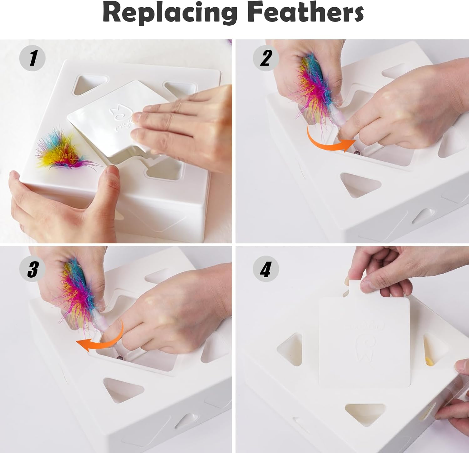 Migipaws Upgrade Rainbow Feather Replacement for Migipaws Migibox Cat Toy, 6Pcs Rainbow Feather + 2Pcs Free Mylar Refills image number 3