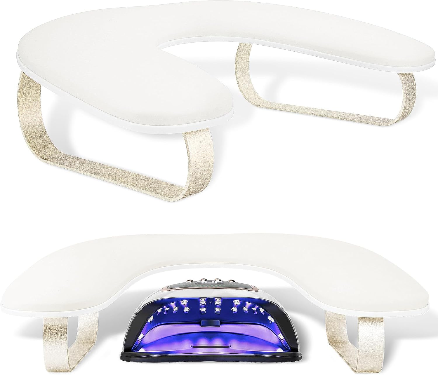 Arm Rest for Nails Tech Upgraded 10&deg; Inclined, U-Shaped Manicure Nail Arm Rest Stand, Nail Armrest for Nail Tech Hand Rests with Aluminum Alloy Holder Non-Slip image number 2