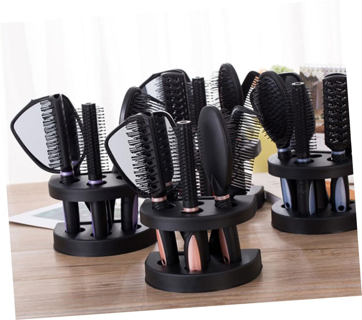 ELAYARD 5Pcs Professional Hair Salon Comb Set Static Brush Styling Tools Detangling Hair Brush Curls Comb Mirror Kit