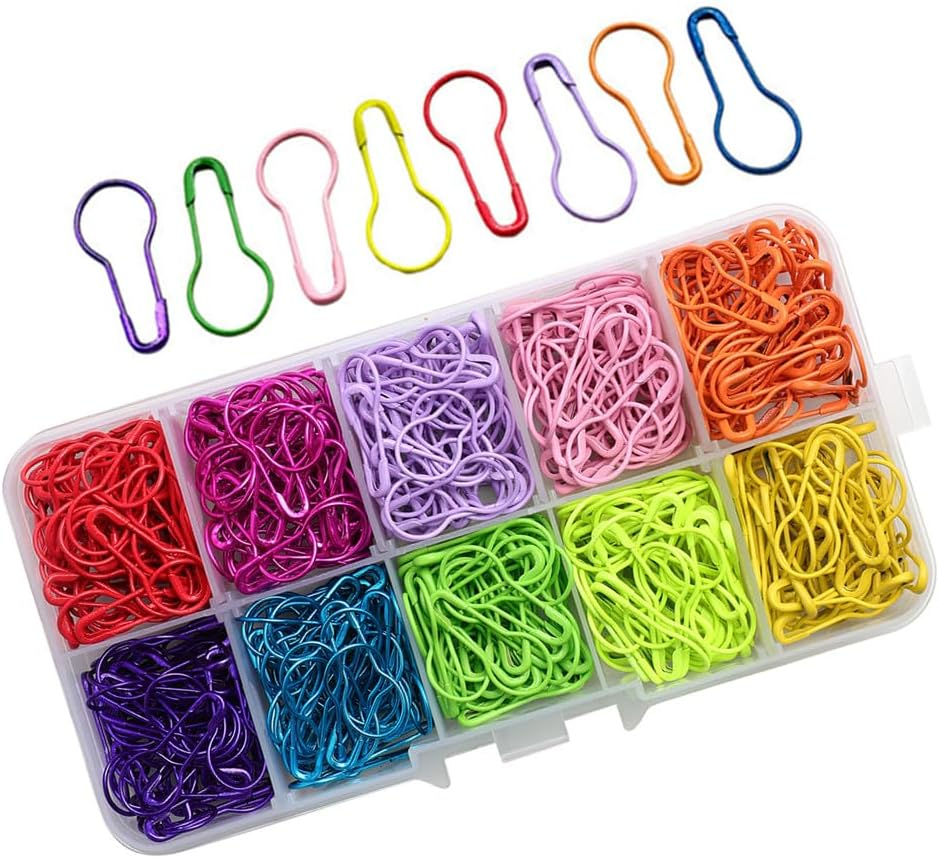 500 Pcs Colored Metal Safety Pins, Metal Gourd Pins Safety Bulb Pin Pear Shaped Pins, Knitting Pins in Gourd Shape with 10 Assorted Colors for Tagging Clothing or Fabric Projects image number 5