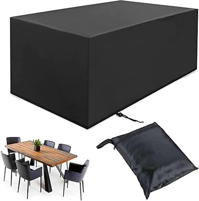 Outdoor Furniture Covers Waterproof, Outdoor Table Cover, Patio Furniture Cover Rectangle for Garden, Lawn Table, Dining Heavy Duty 210D Oxford Patio Table Chair Cover (213 * 132 * 74CM) image number 5