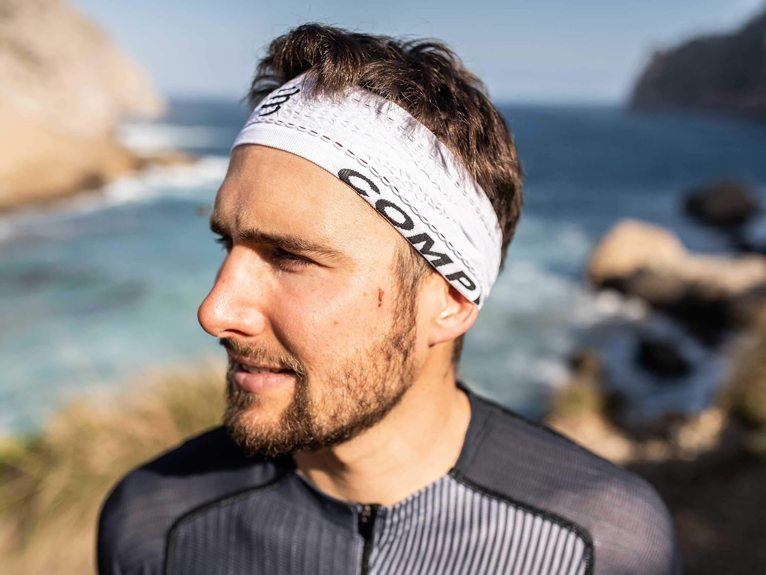 Compressport - Running Headband - Thin Headband On/Off - Thin Anti-Perspiration Headband - Very Soft Fibers Quick Drying Multisport - Red image number 7