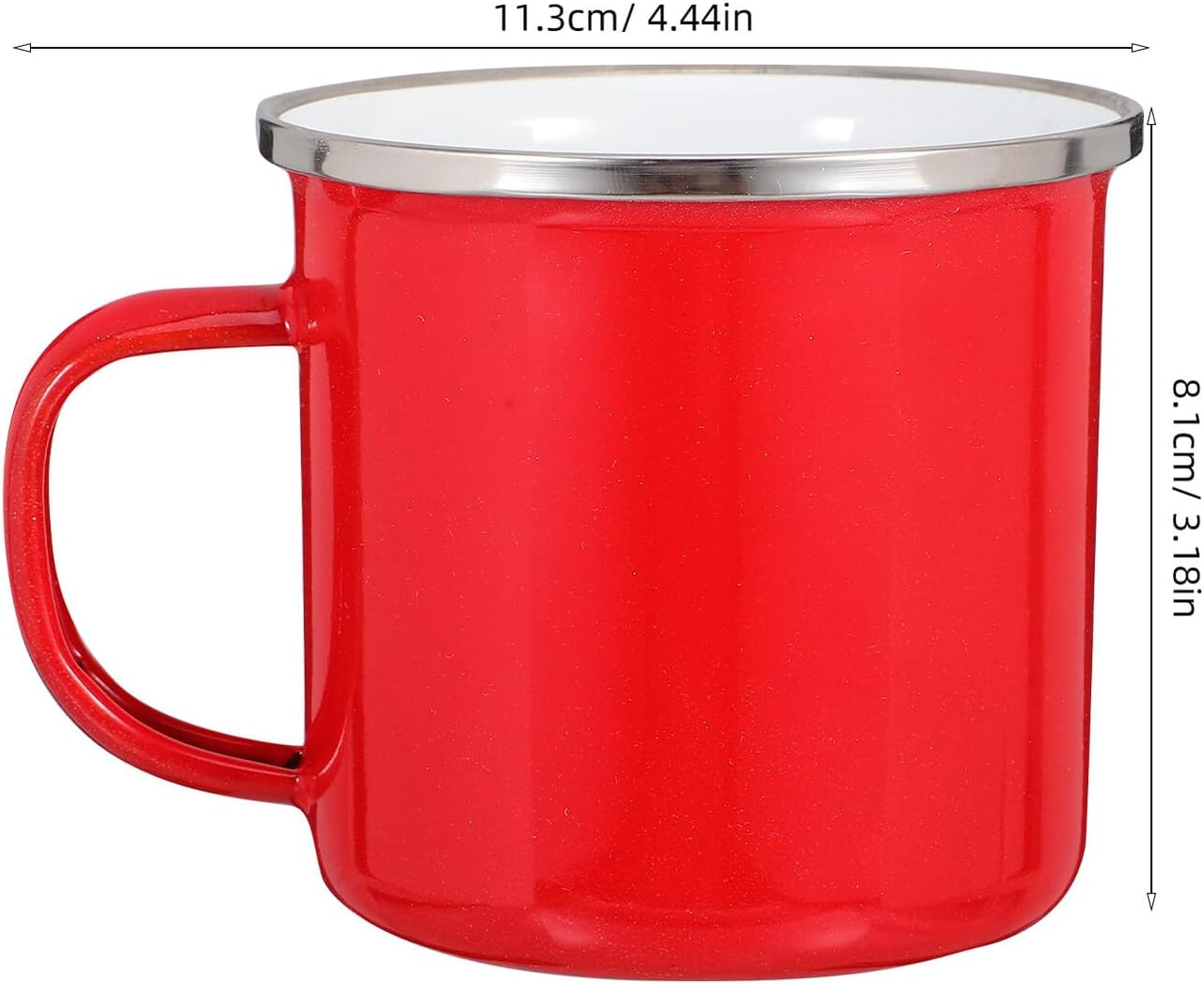 NESTINGHO Enamel Campfire Mug with Burn-Preventing Stainless Steel Rim Insulated Hot Drink Cup for Camping Office Travel Iron Enamel Construction for Coffee Tea and More image number 1