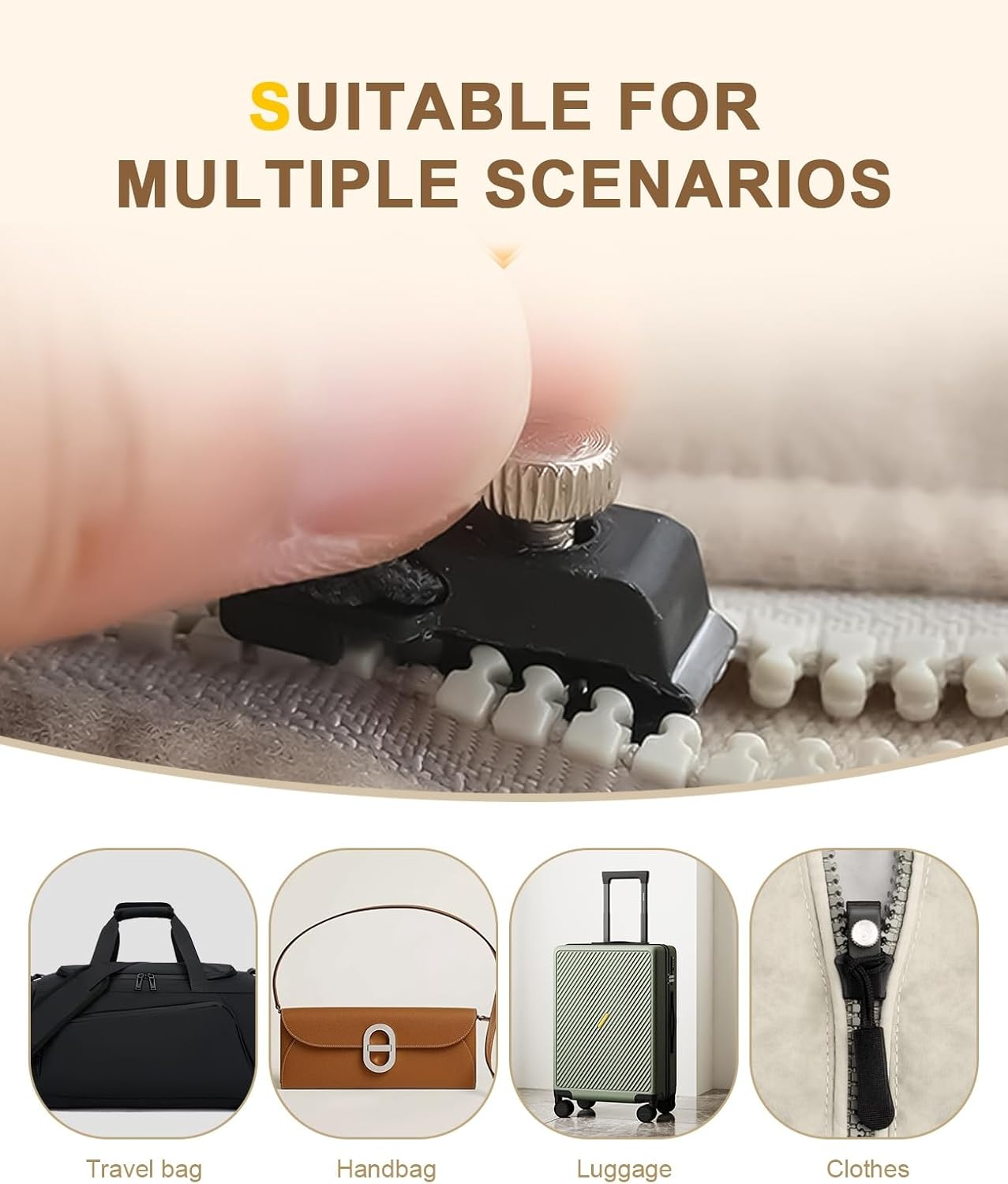 SUBORAWOS Zipper Repair Kit 21 Pcs Universal Set - Mixed Sizes Zipper Pull Replacements for Bags, Jackets, Clothing, Shoes, and Boots image number 5