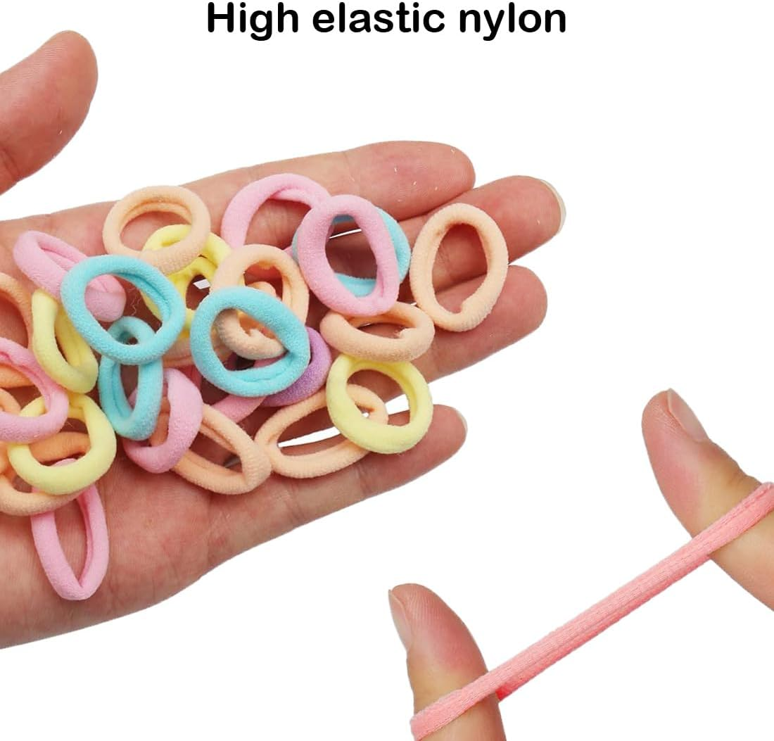 Aililong Pack of 210 Girls Hair Bobbles 3 Cm Colourful Ponytail Hair Band Elastic Hair Bands for Children Girls image number 1