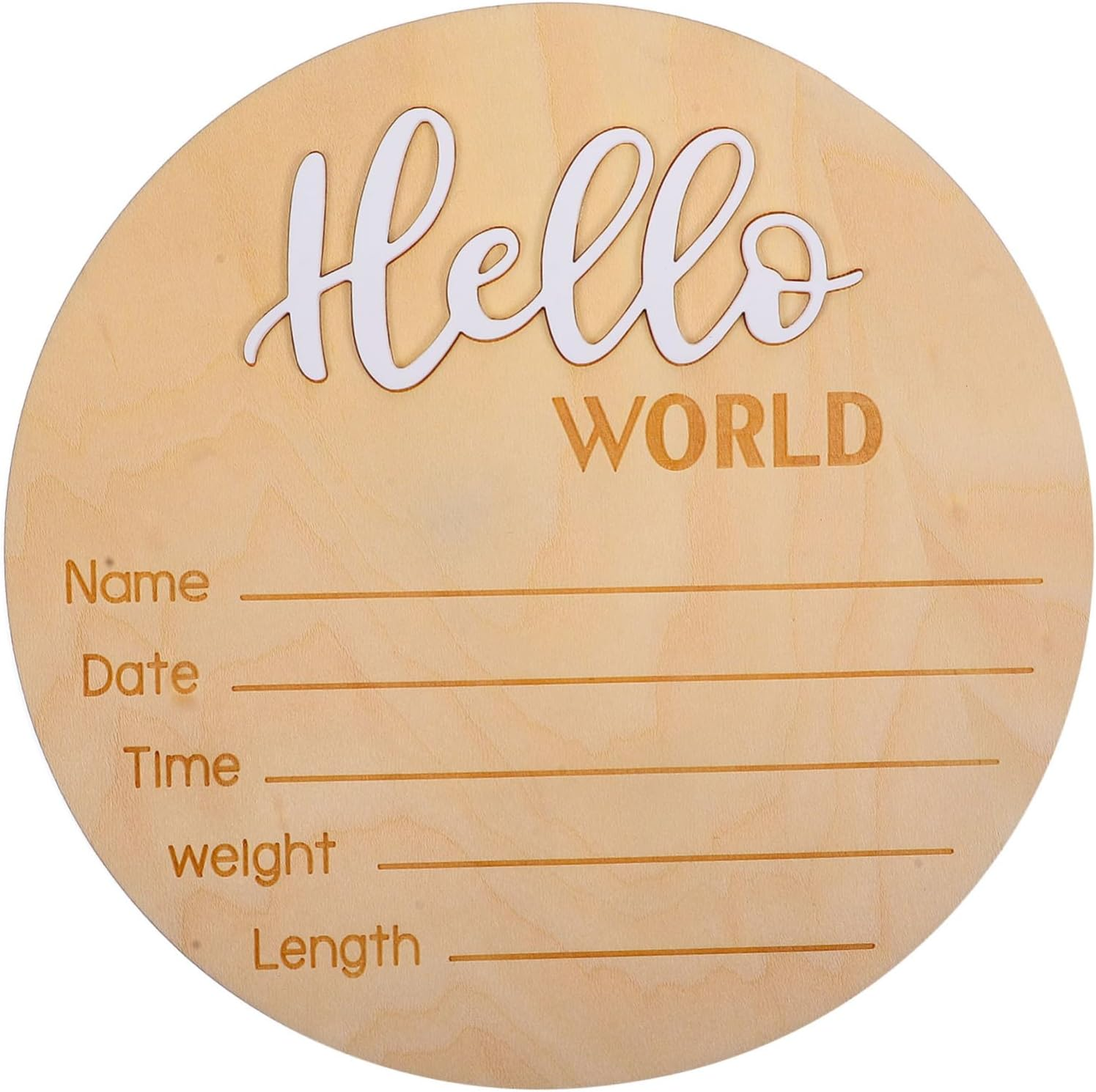 Minkissy Wooden Newborn Name Sign Birth Announcement Sign for Hospital for Boy Girl image number 1