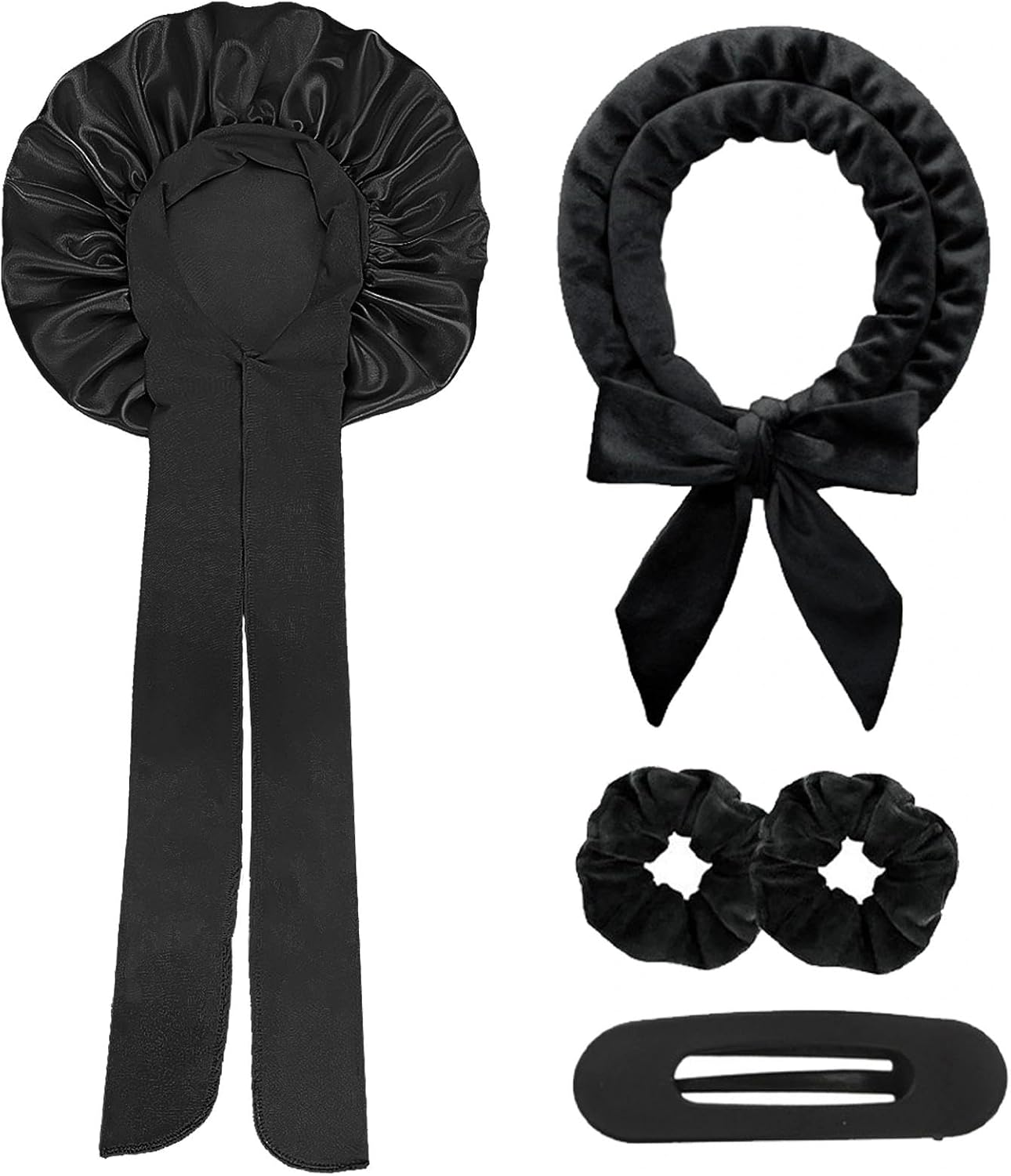 TYXHXTF Satin Curls without Heat, Heatless Curls Band Curlers Overnight with Double Layer Hood Overnight Curls DIY Hair Curler Rollers for Women and Girls, Long Hair image number 3