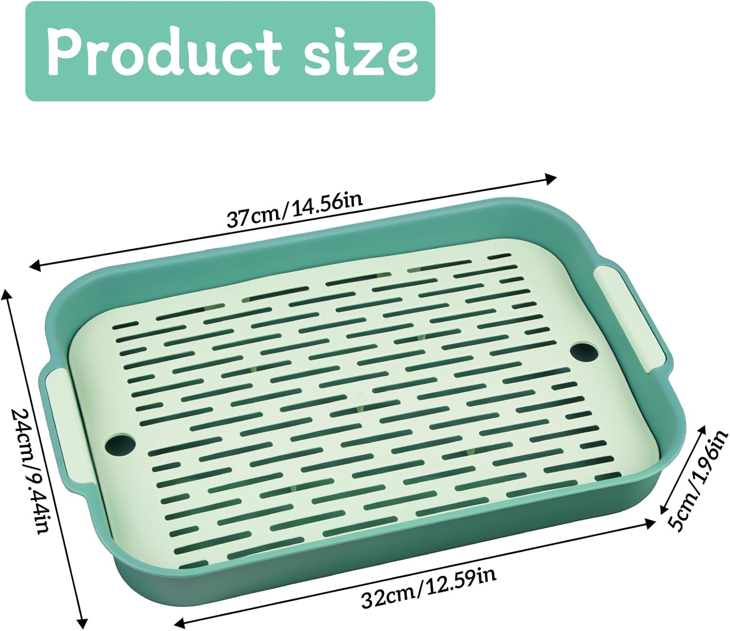 Tray, Rabbit Toilet, Rabbit Toilet, Cat Litter Tray, Large, Toilet Corner for Small Animals, Rabbits, Guinea Pigs (Green-Large) image number 5