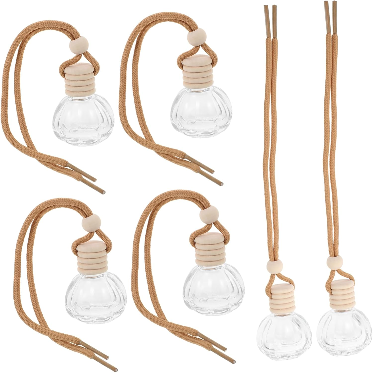 Ciieeo 6Pcs Decorative Perfume Bottles Refillable Car Diffuser Containers for Aromatherapy Elegant Vials Stylish Design for Home and Vehicle Use image number 1