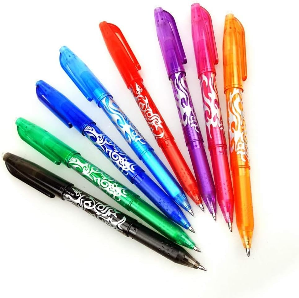 8Pcs Erasable Gel Pens, Quick-Drying Rolling Ball Pens with 0.5Mm Tip, Rub Out Liquid Ink and Rubber image number 2