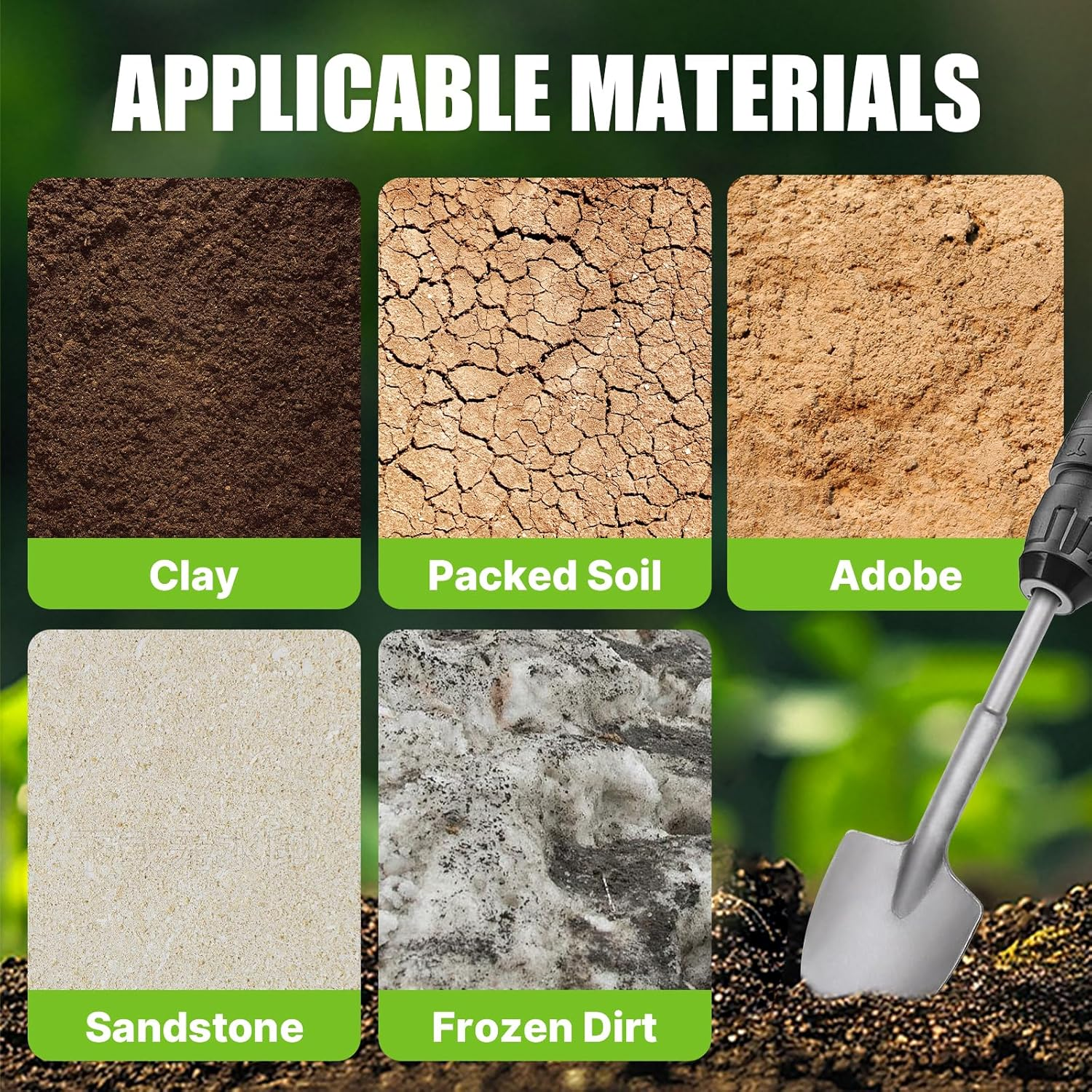 Sds-Max Shank 40Cr Steel Clay Spade, 410Mm Demolition Jack Hammer Bit, Trenching and Digging Shovel Bit for Clay, Gravel, Frozen Soil, Concrete image number 5