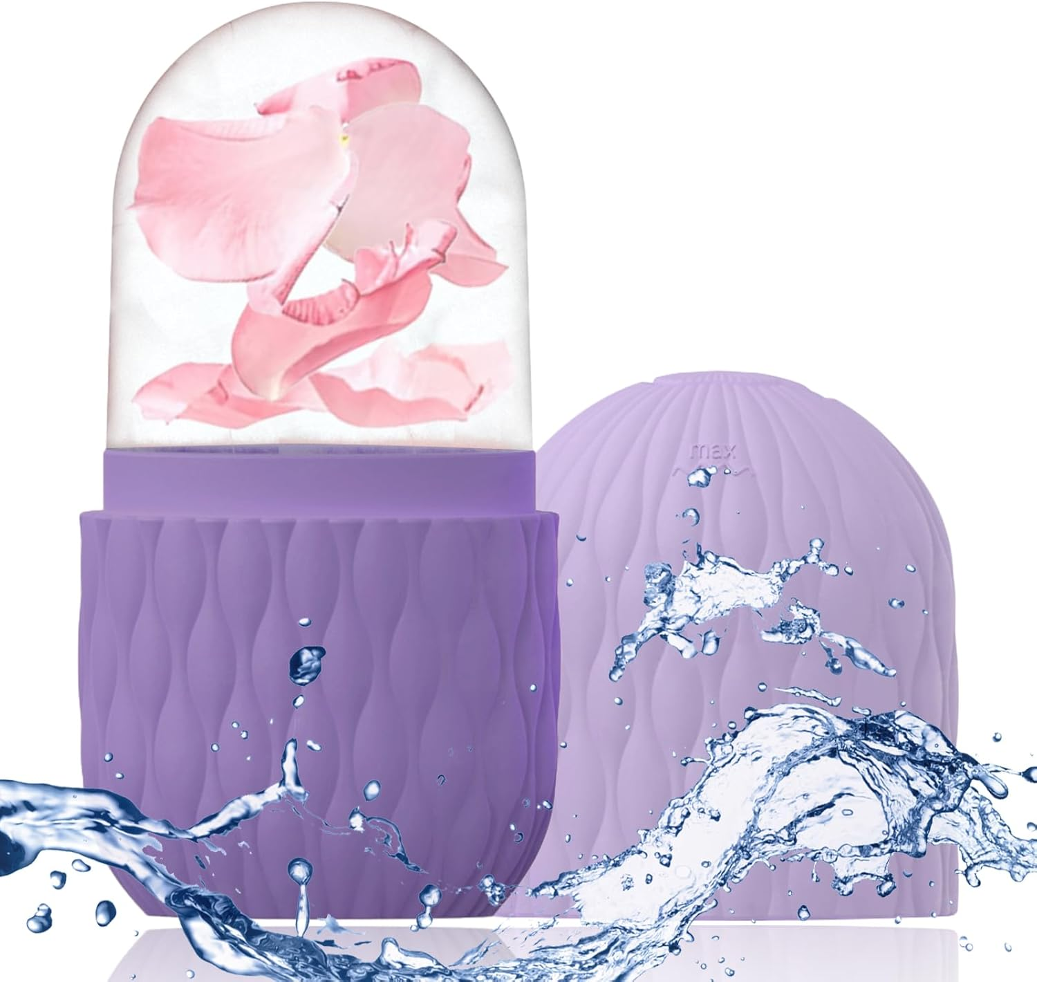 Volksrose Ice Face Roller for Face & Eyes - Reusable Silicone Ice Mold for Skincare,Cooling Facial Massager Tool to Reduce Puffiness, Soothe Skin, Shrink Pores & Relieve Pain,Anti-Wrinkle,Purple image number 6