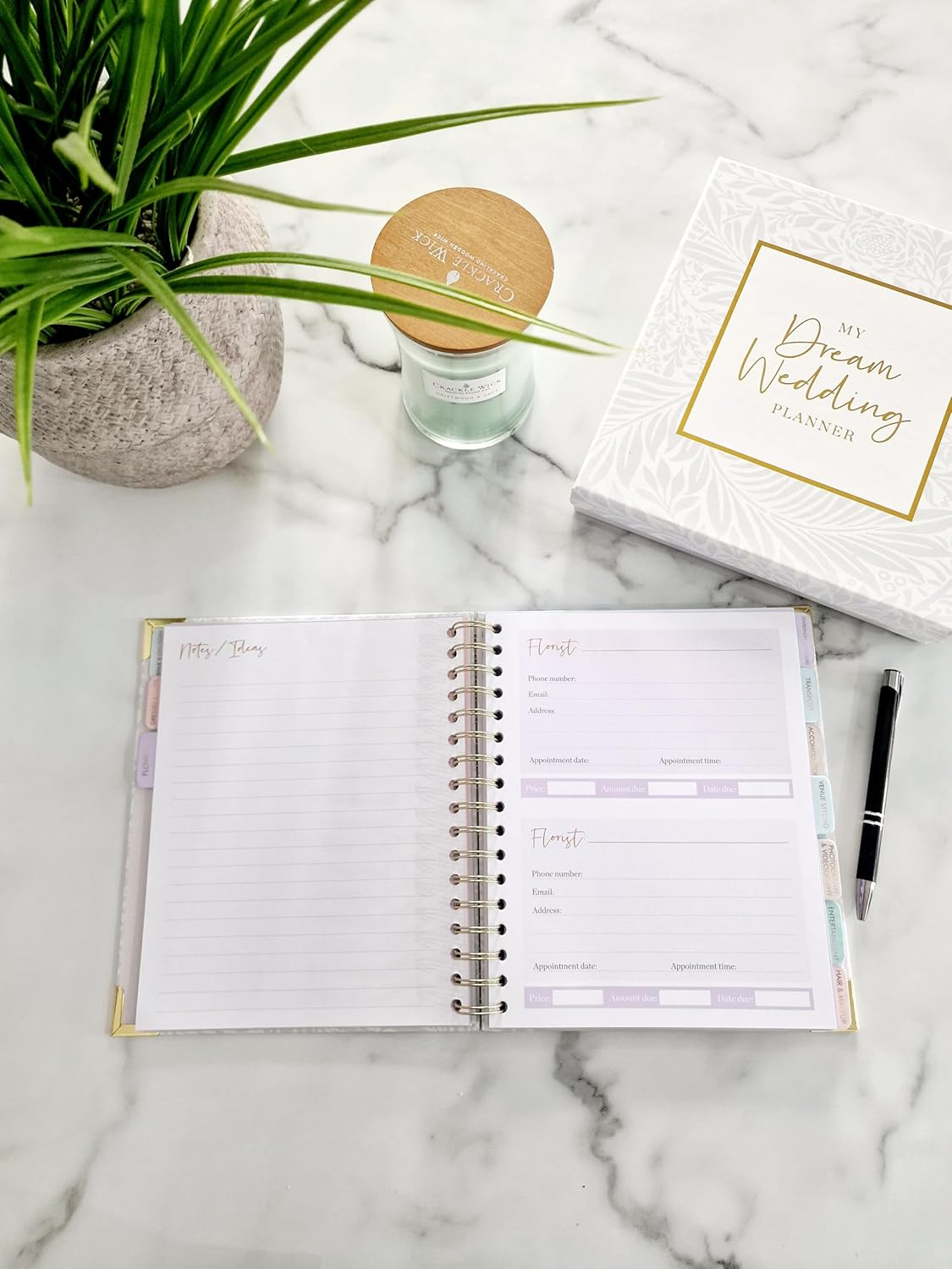 Award Winning 2025 | Luxury White & Gold UK Wedding Planner Book Organiser | Engagement Gift for Brides & Grooms | a Beautiful Complete Organiser Diary with Matching Gift Box & Smartphone App image number 5