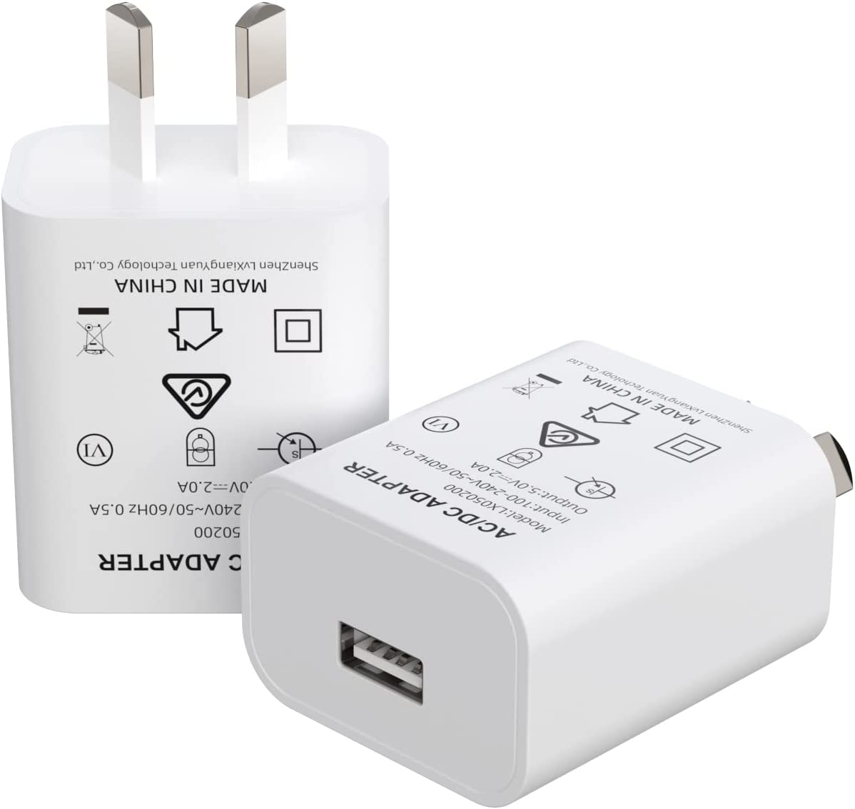 USB Wall Fast Charger BOLUX-JS. USB Wall Plug 5V 2A AC Power Adapter Compatible with Iphone,Pad,Tablet,Kindle and More (White 2Pack) image number 2