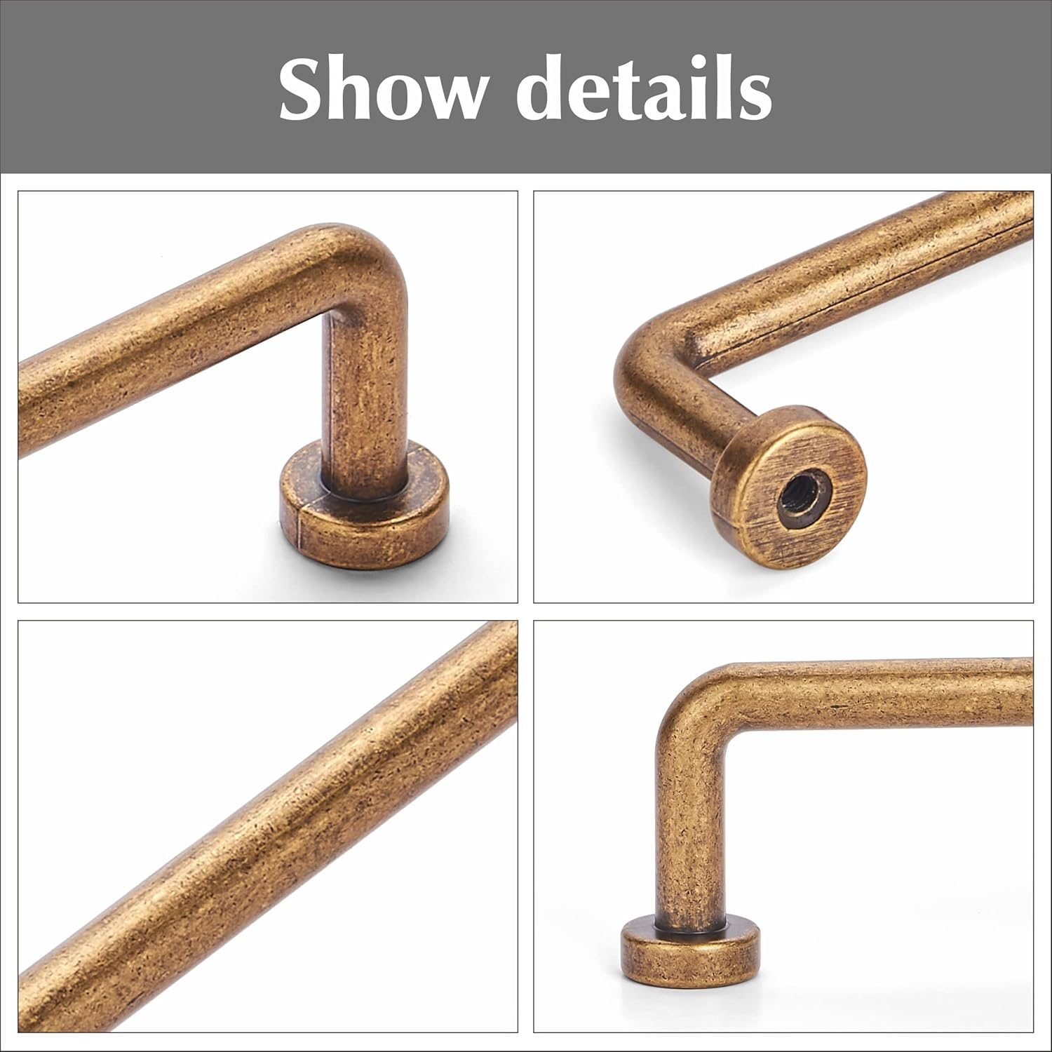 Khtumeware 8 Pack 3 Inch(76Mm) Hole Center Antique Brass Cabinet Pulls Vintage Cabinet Handle Kitchen Hardware Farmhouse Vintage Dressing Table Drawer Handle Classic Wardrob. image number 5