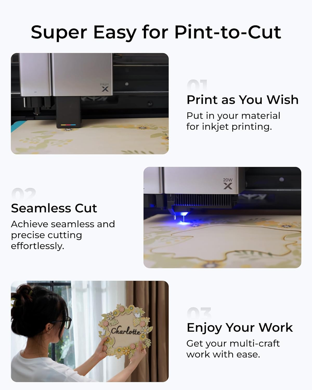 Xtool Inkjet Printing Module for M1 Ultra Craft Machine, for Color Inkjet Printing on Wood, Canvas, Clay, Paper, Leather, Photo Paper, and More, Bring Colors to Your Craft, 1 Ink Cartridge Included