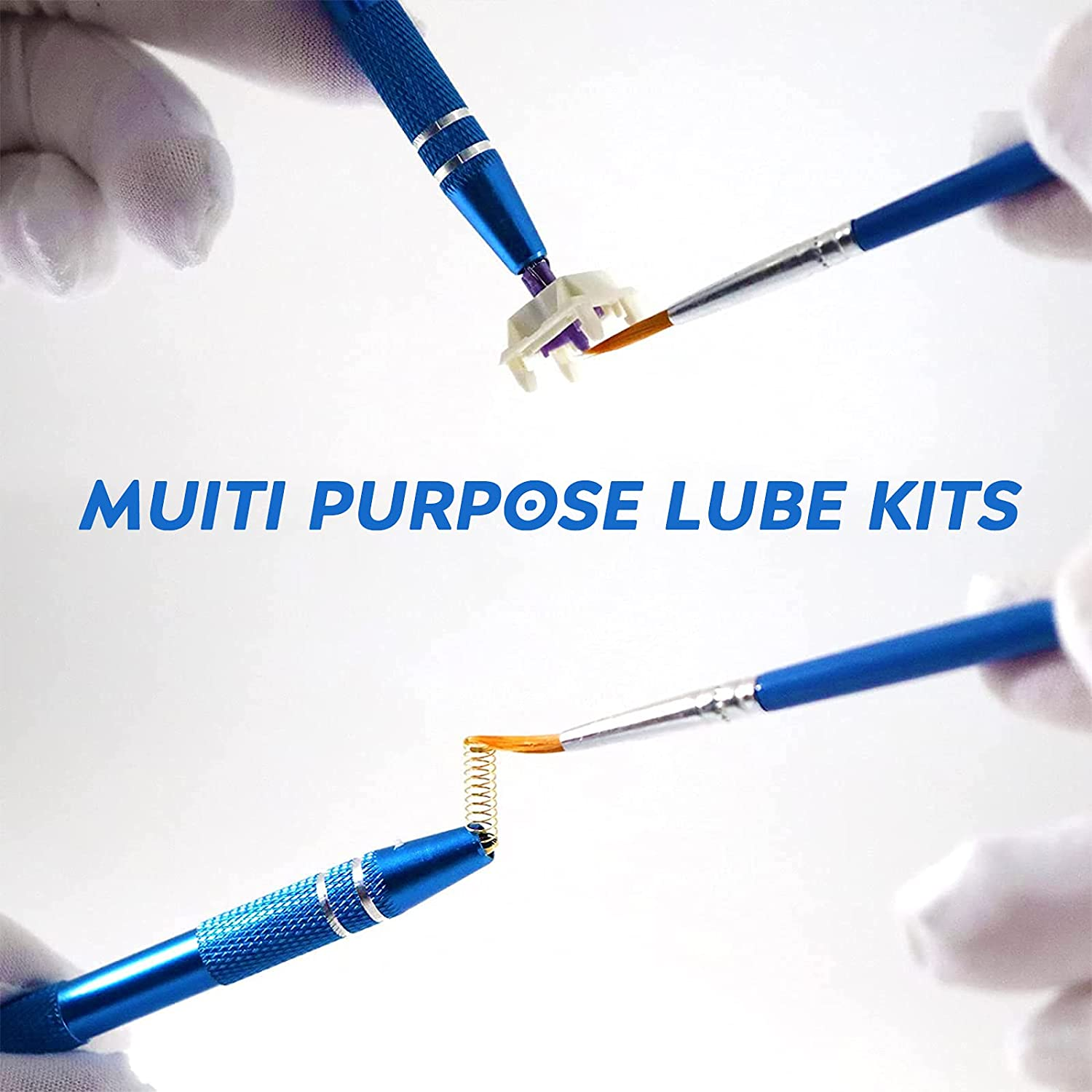 Metal Switch Opener for Kailh & MX Switches, 5 PCS Keyboard Lube Kits with Stem Holder Switch Lubrication Pen Mechanical Keyboard Lube Station Set, Keyboard Customization Lube Accessories image number 2