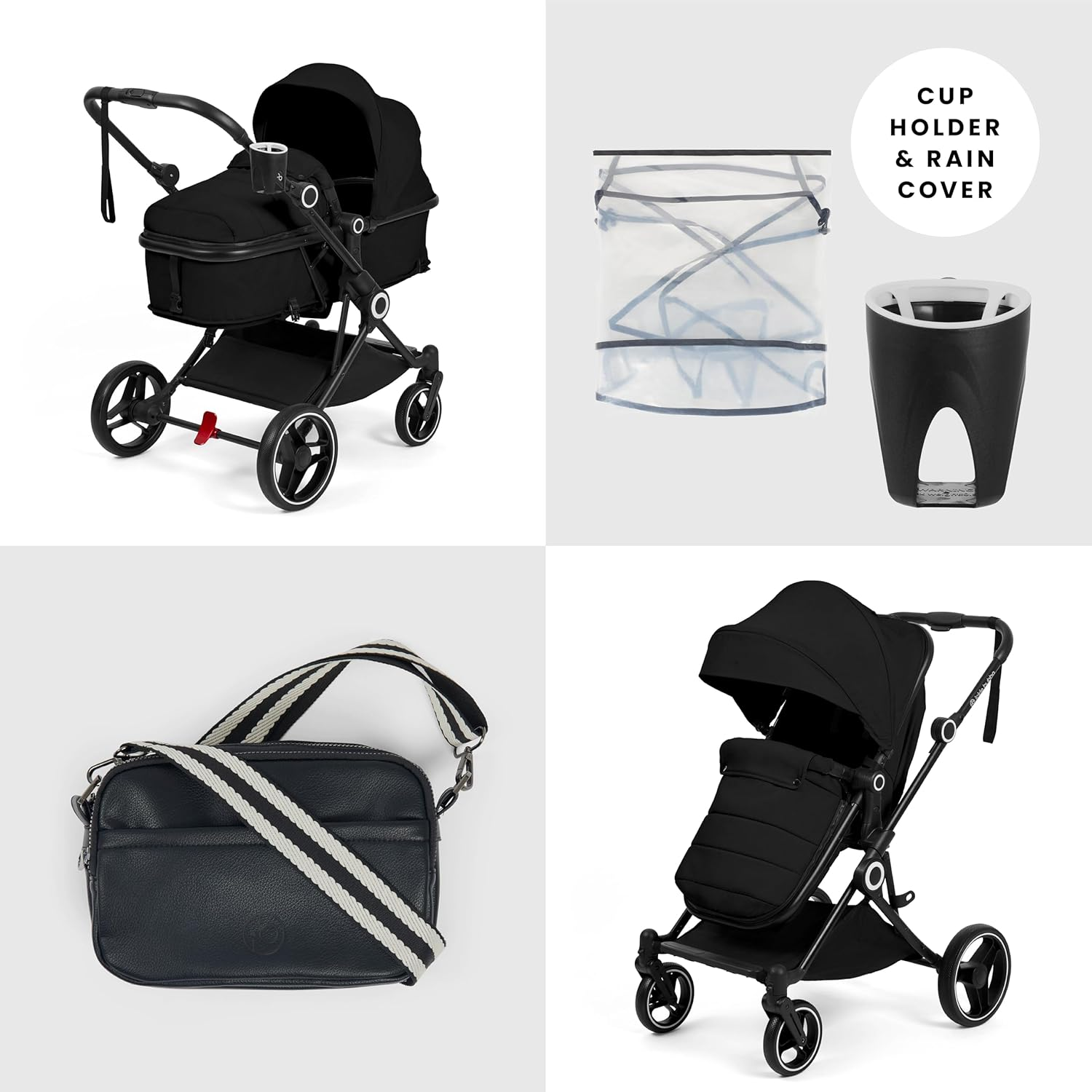 Ickle Bubba Atom All-In-One Four Wheel Convertible Stroller (Black) image number 1