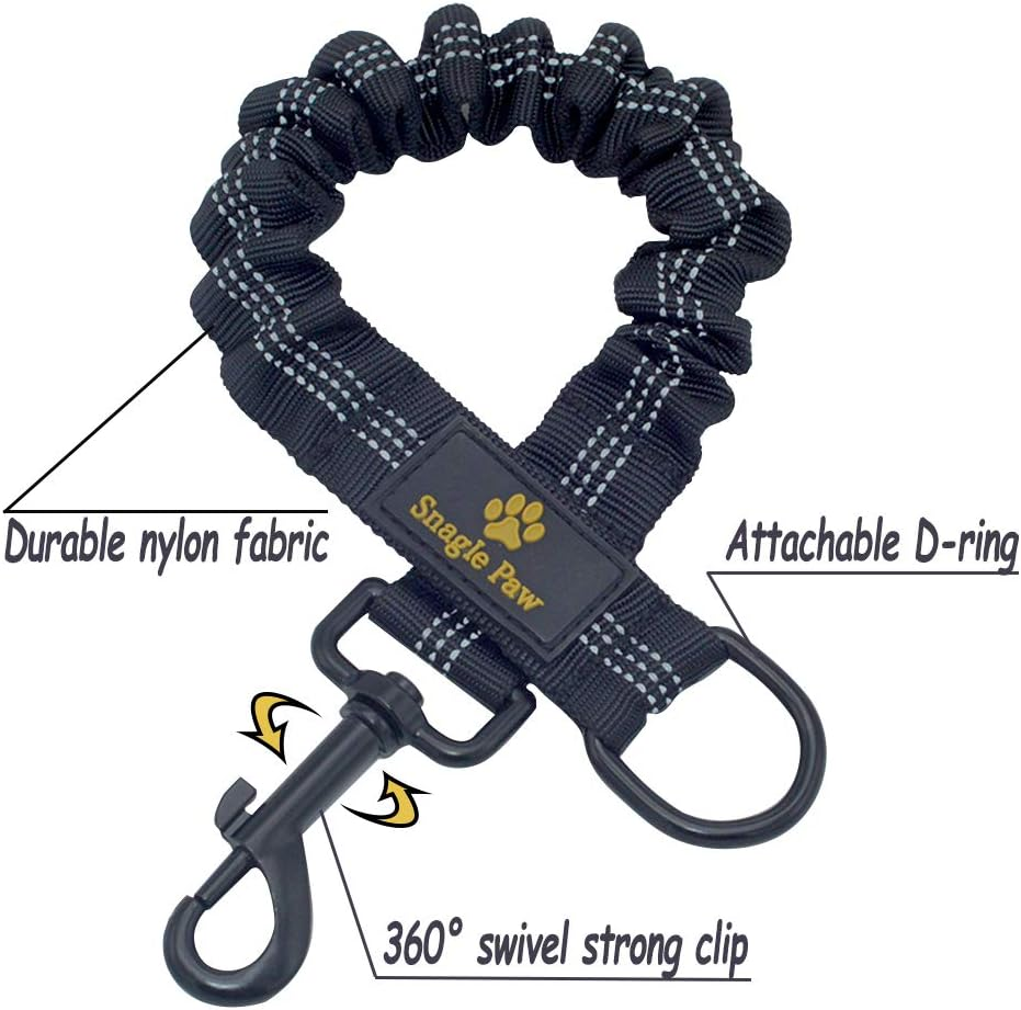 Bungee Leash Extension Attachment, 18" Shock Absorbing Lead Extension Absorber, Prevent Injury on Arm and Shoulder & save Dogs from Getting Hurt, Great for Bicycle, Running, Walking