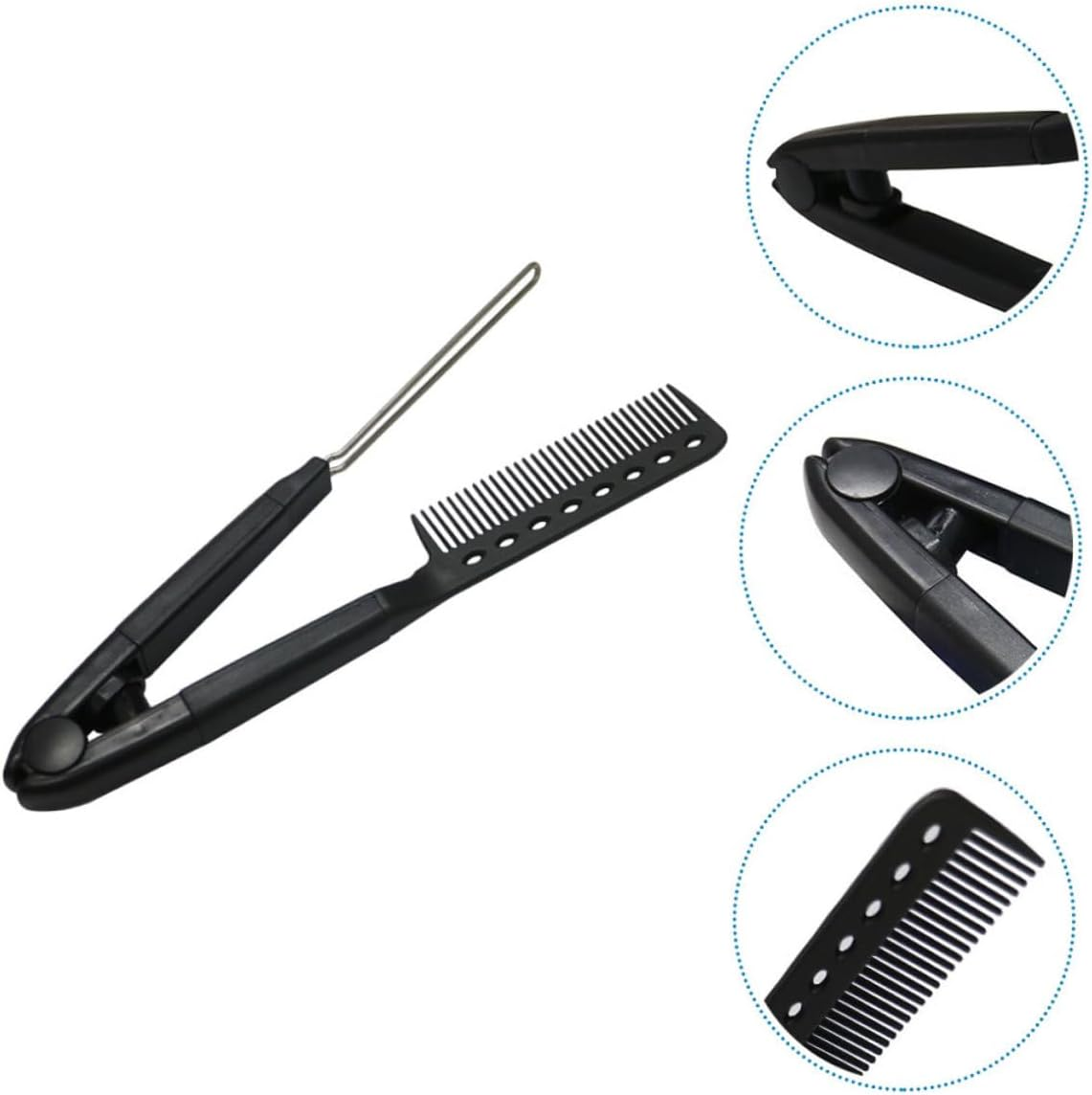 KAILIKETIY 1Pc Shaped Hair Straightener Comb Compact Durable Styling Tool for Straightening Comfortable Grip Smooth Teeth Design for Go Hair Care