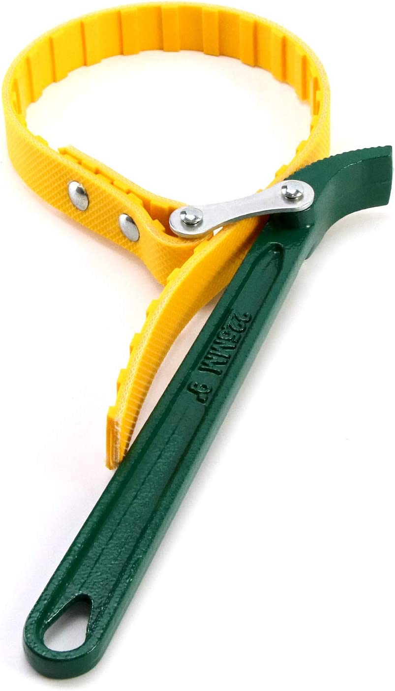 QWORK 15" Belt Strap Wrench, Multi-Purpose Adjustable Strap Oil Filter Strap Opener Wrench