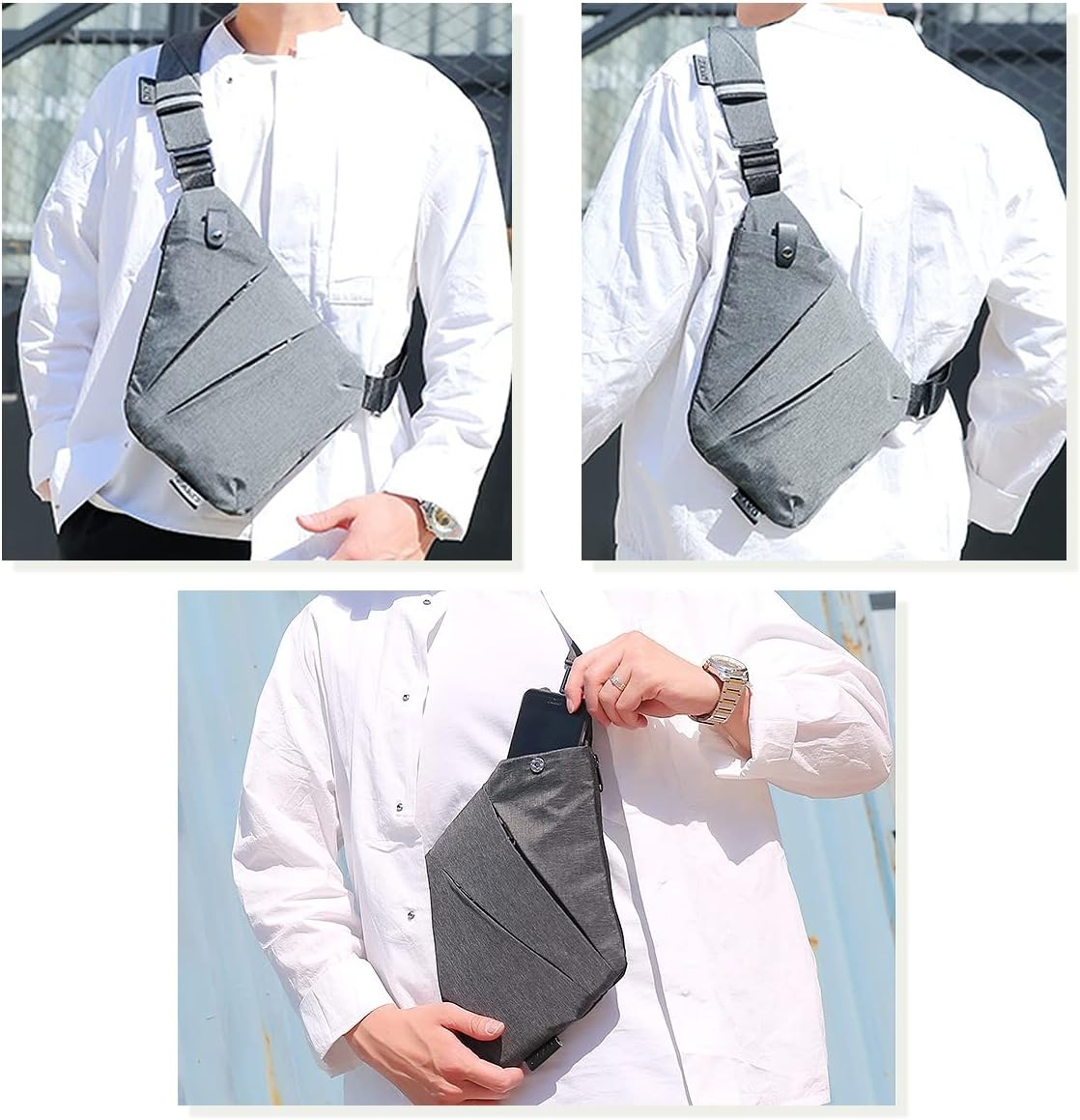 Sling Backpack Chest Bag,Ikerall Lightweight Outdoor Sport Travel Hiking anti Theft Crossbody Shoulder Pack Bag Daypack for Men Women image number 3