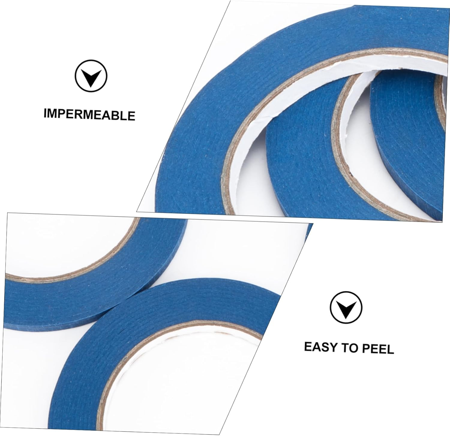 Heat-Resistant Blue Masking Tape 6Mm X 50M 4Pcs High Adhesion Adhesive Paper for Car Accessories 3D Printing and Indoor Automotive Use Summer Supplies image number 2