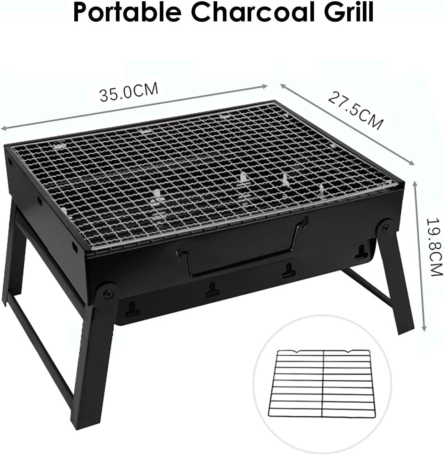 Yotsuba Charcoal BBQ Grill, Portable BBQ Set, Lightweight Barbecue Folding Steel Roast Rack +50 Pcs Bamboo BBQ Skewers(Bbq Grill Set + Bamboo BBQ Skewers) image number 4